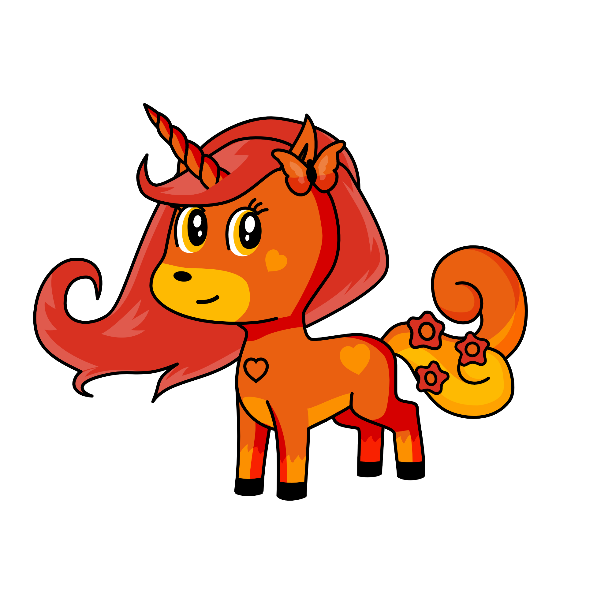orange, the unicorn