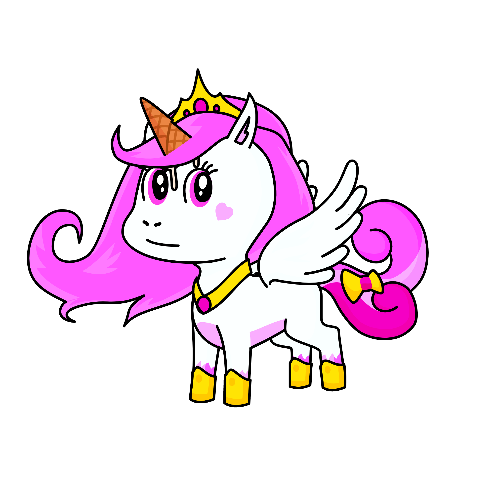 Icia Creamellia, queem of ice cream. Ha, get it? Queem?, the unicorn