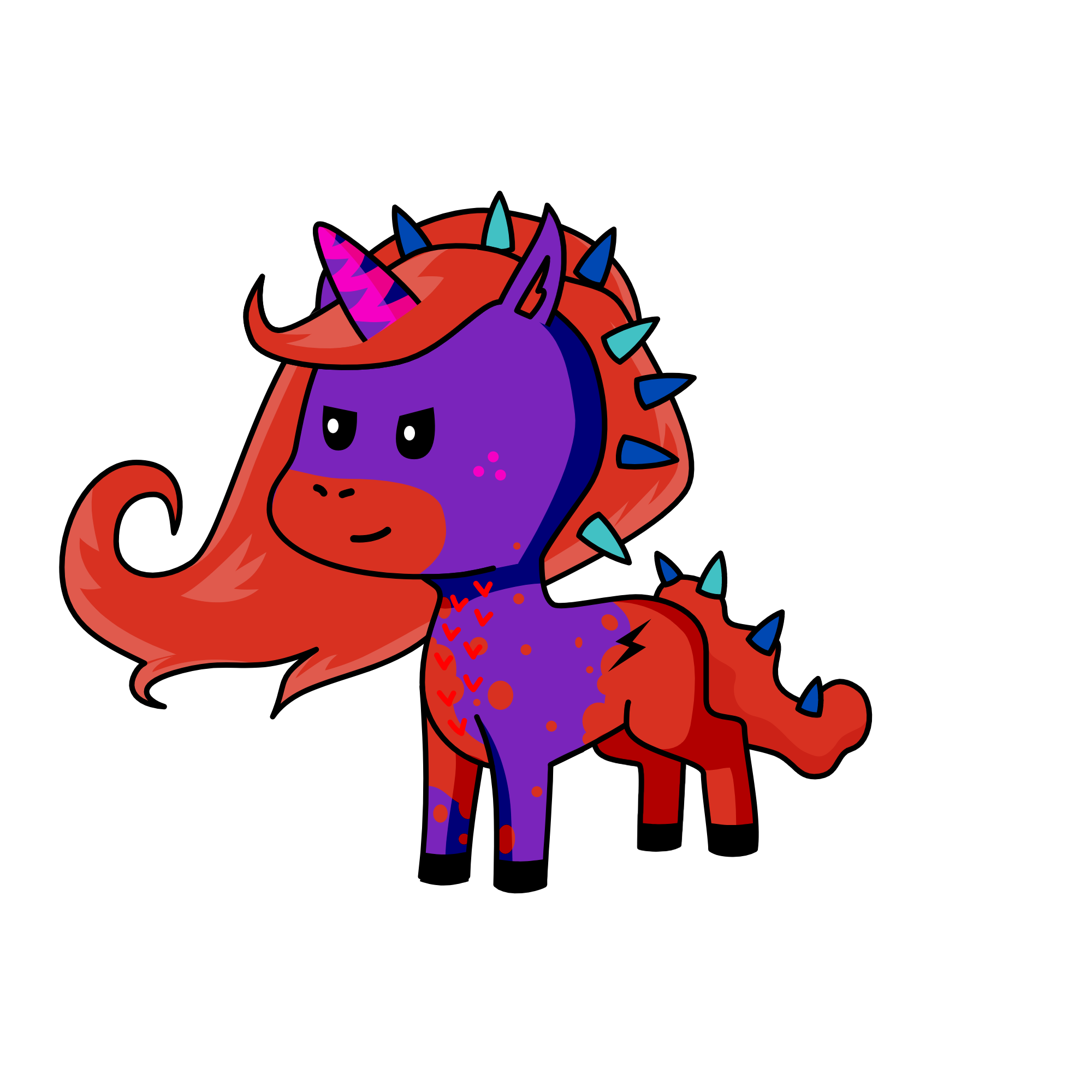 Red B., the unicorn