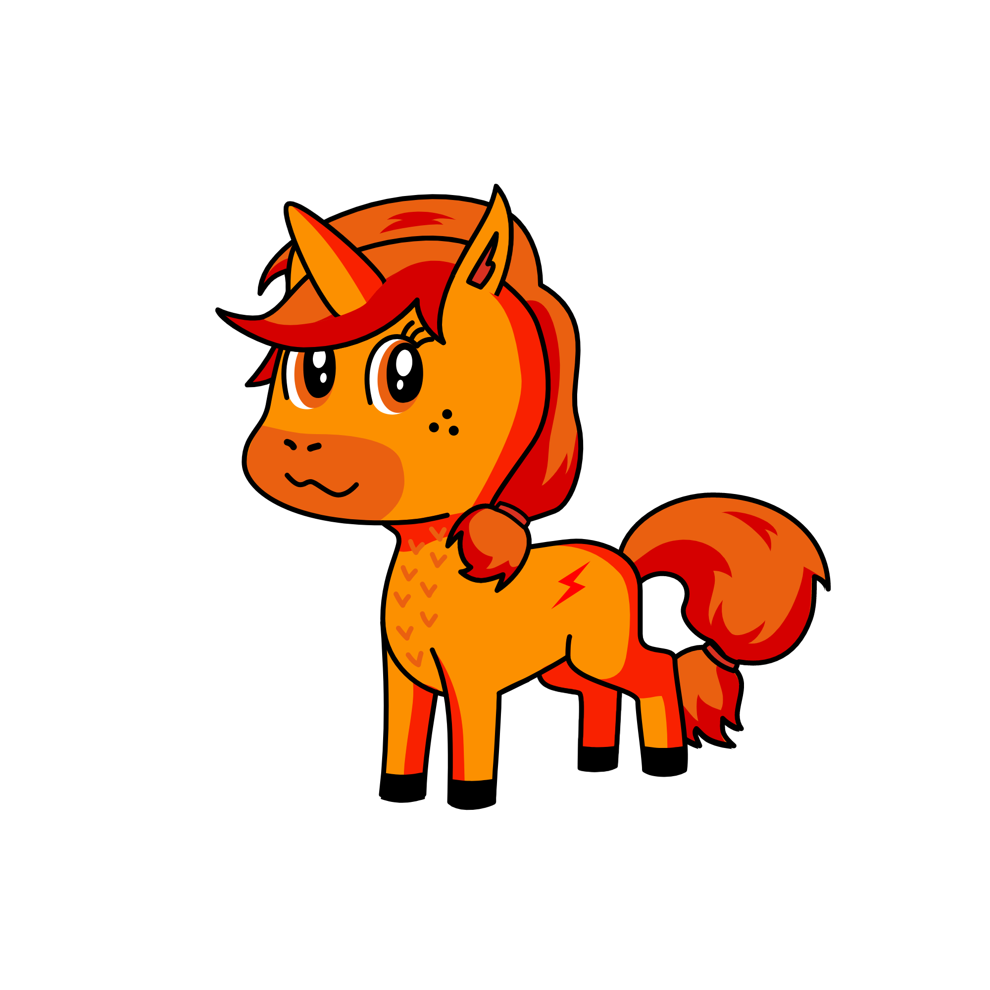 Fire Foxy, the unicorn