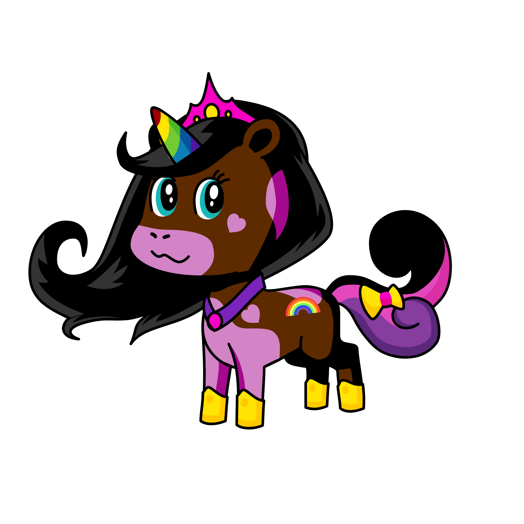 beautiful roinbow sun pony, the unicorn