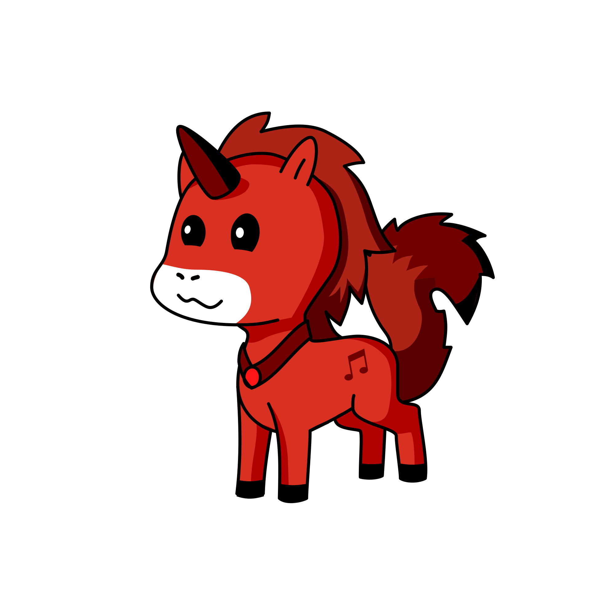 foal in red, the unicorn