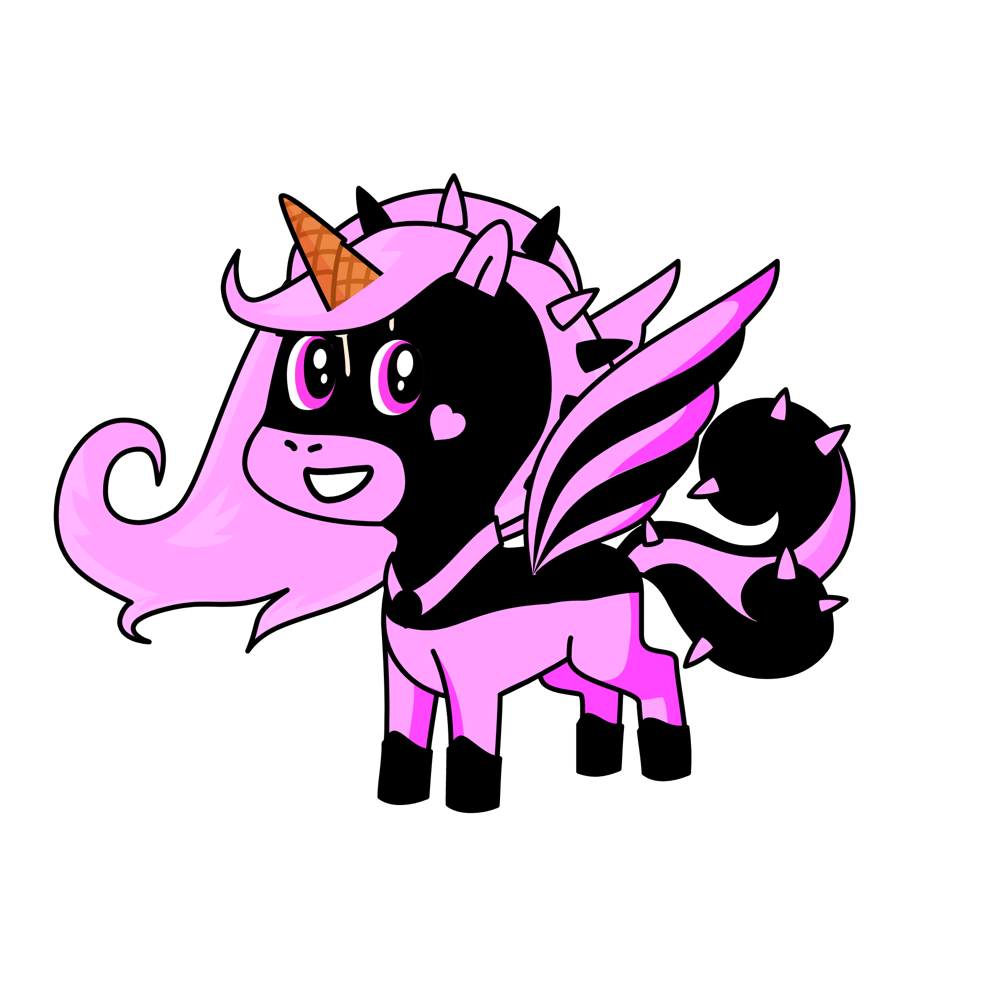 Black - Pink, the unicorn