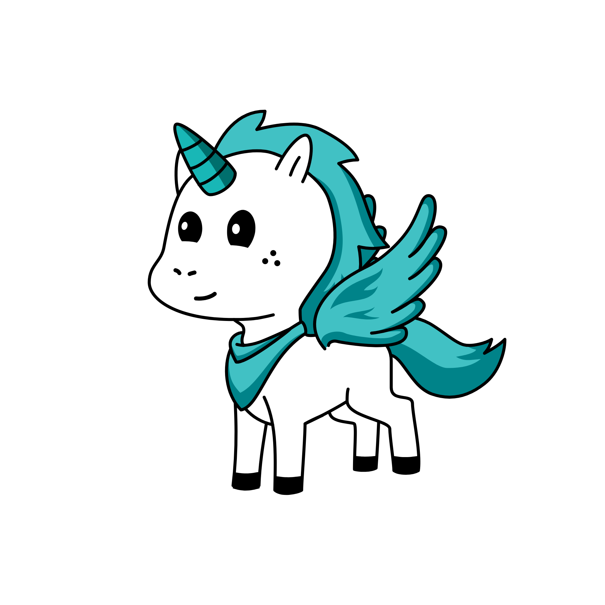 Blue, the unicorn