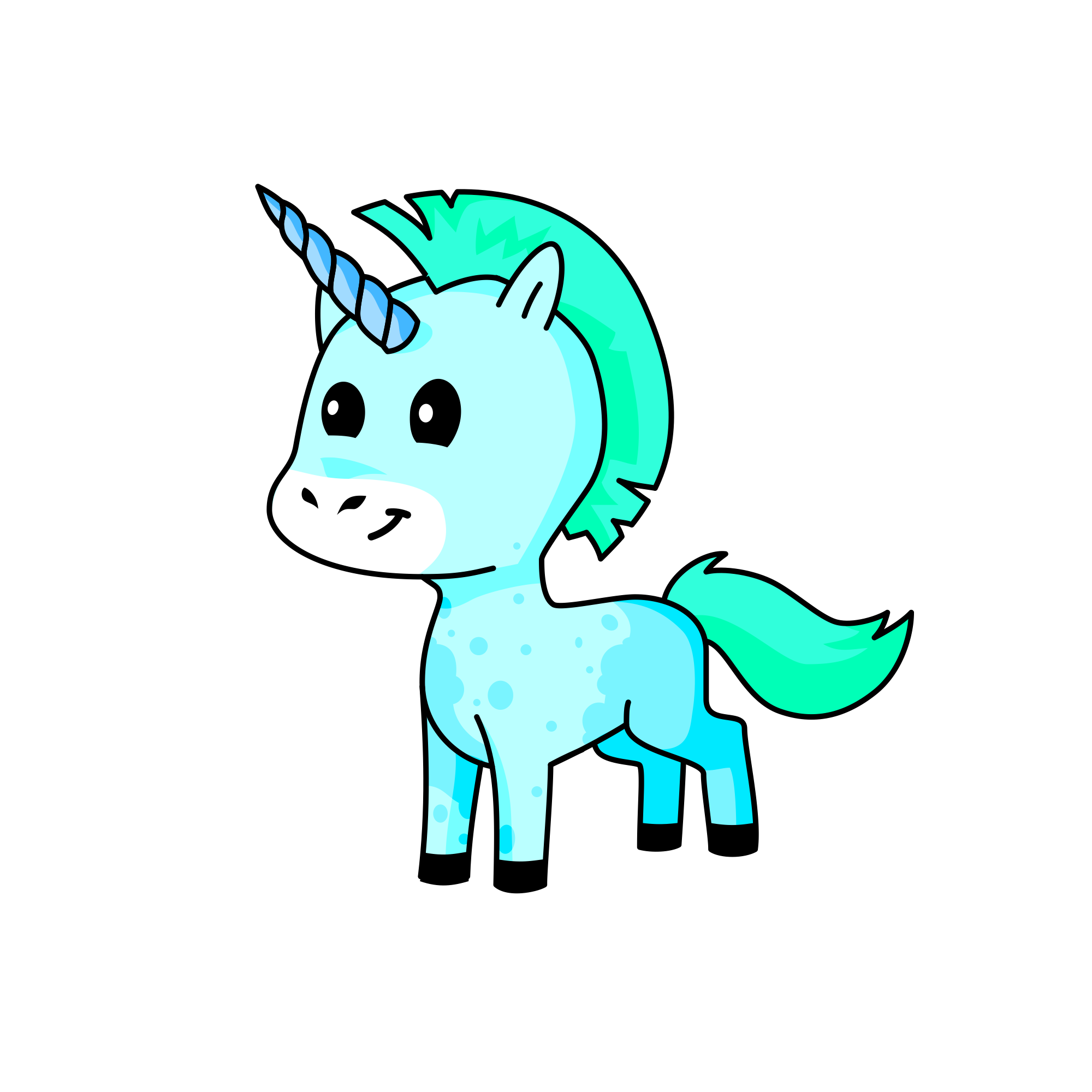 Blue, the unicorn