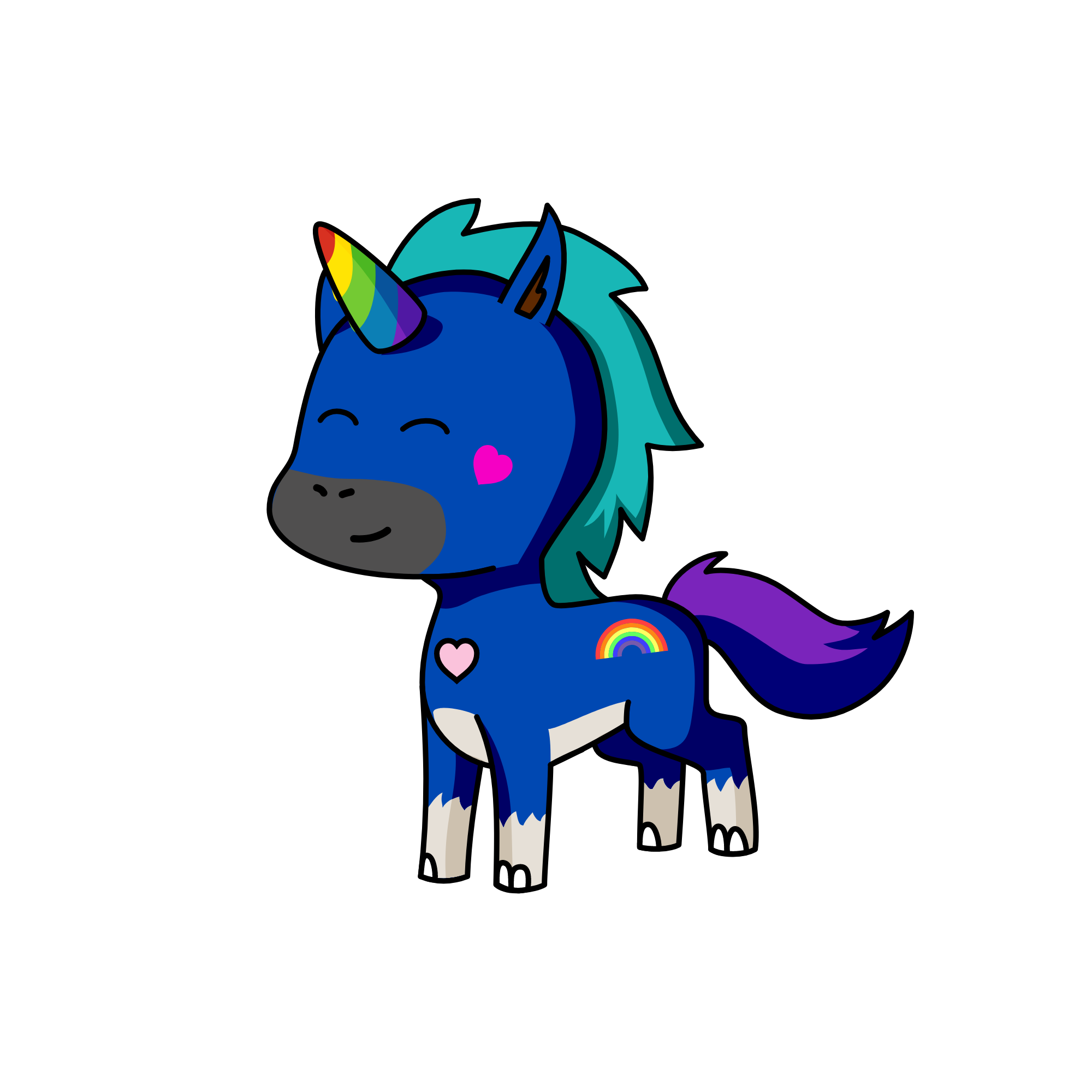 Rainbow, the unicorn