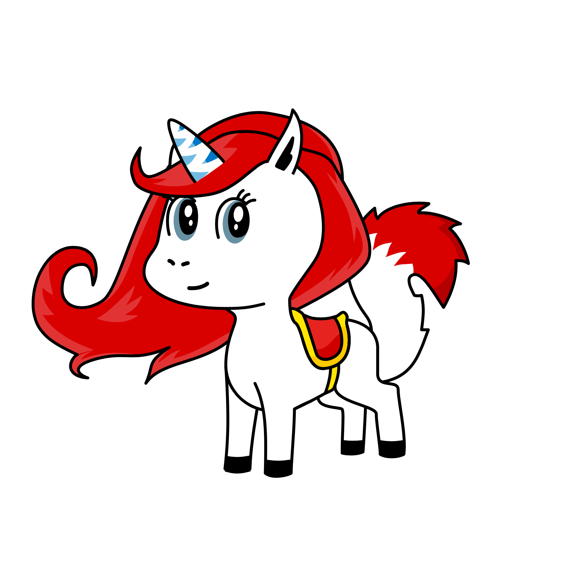 Scared, the unicorn