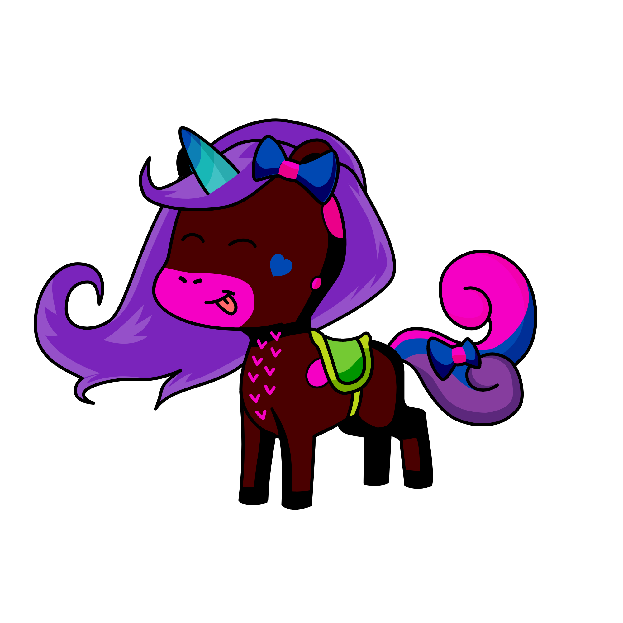 Ready to poop, the unicorn