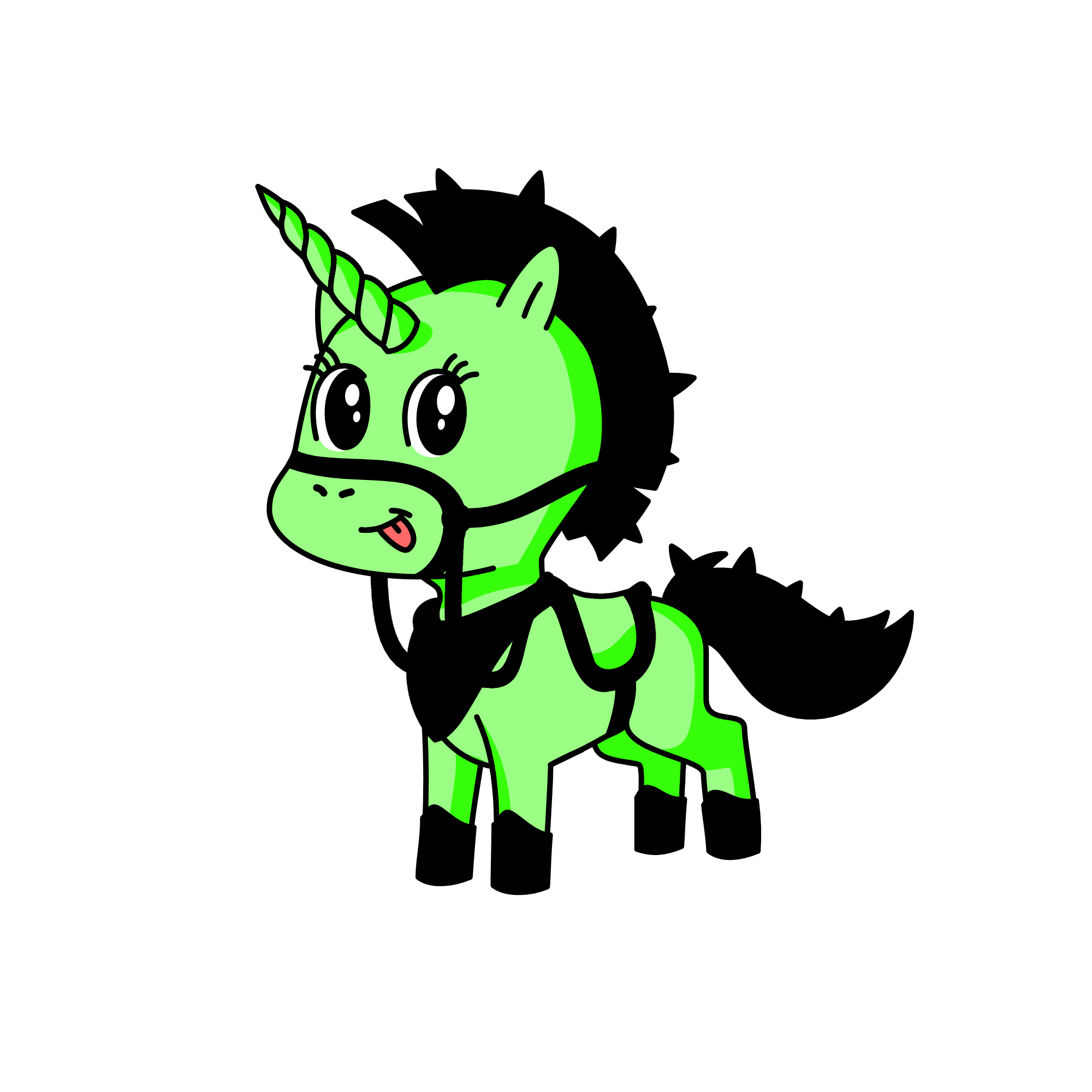 greenie , the unicorn