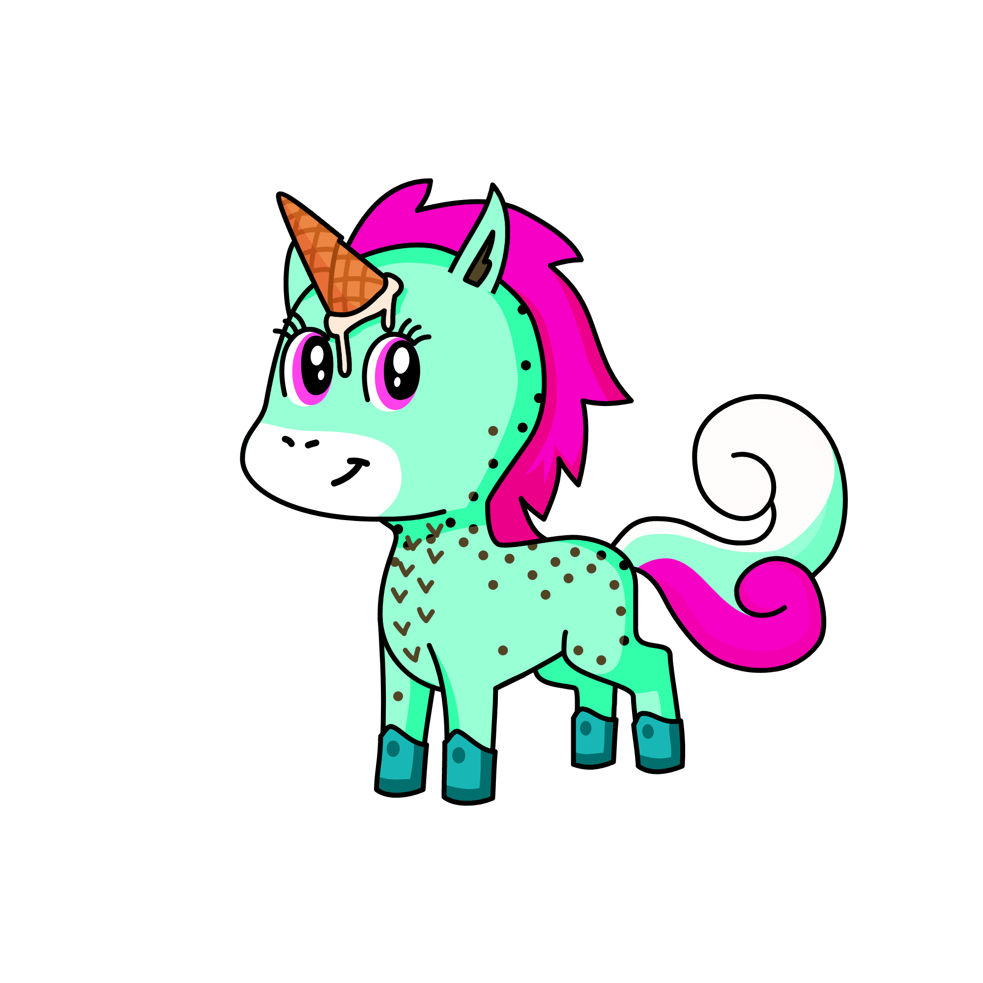 Chocolate Mint Icecream, the unicorn