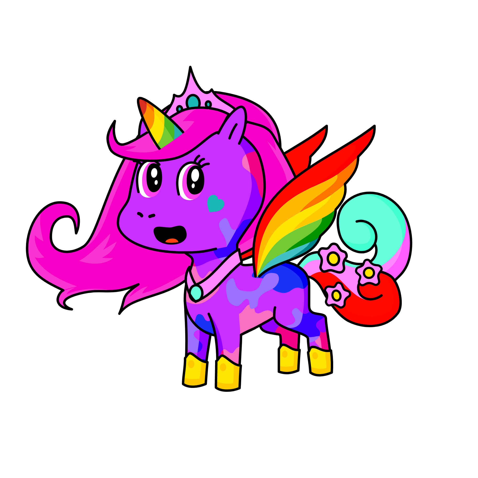 rainbow cute, the unicorn