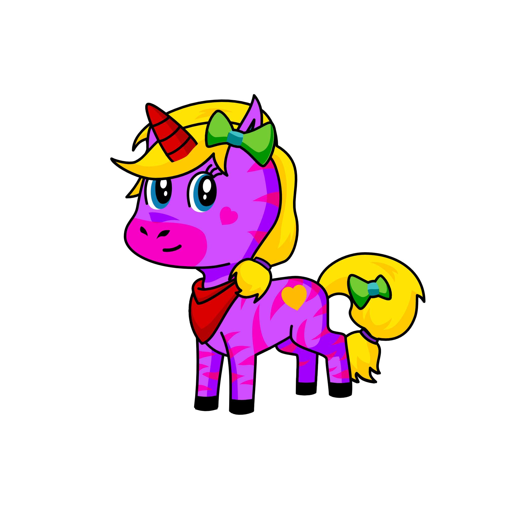 Unique heart, the unicorn