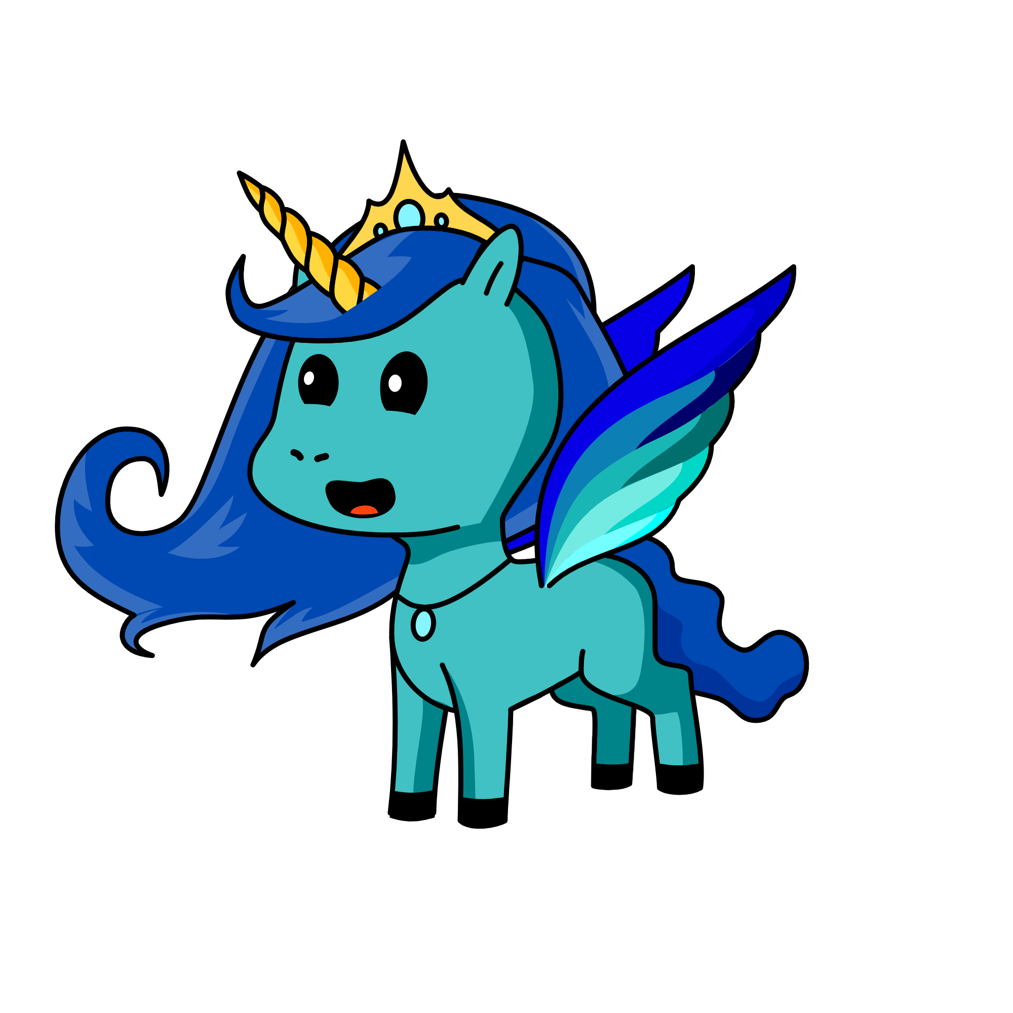 Blue Poseidon, the unicorn