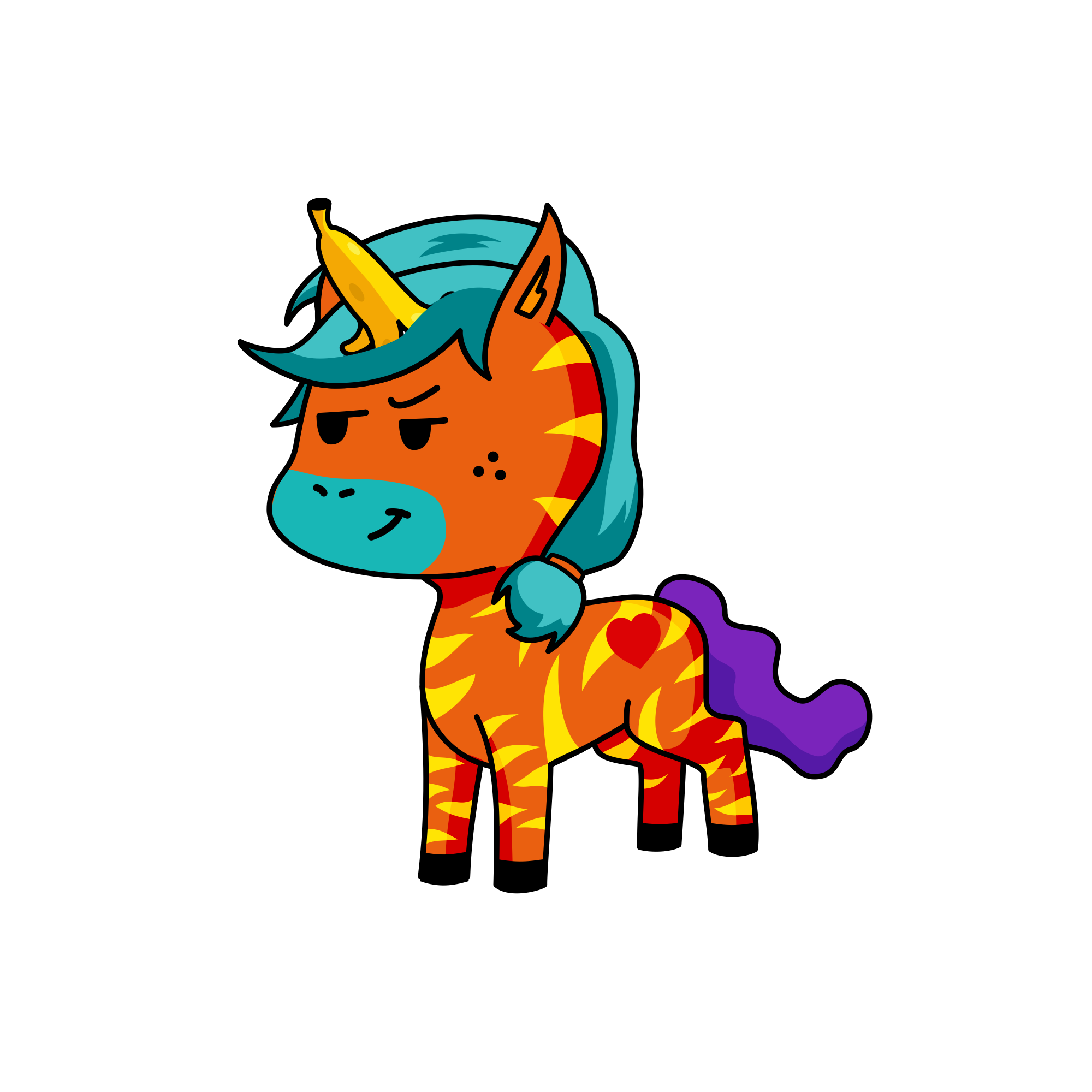 Banana stripes, the unicorn