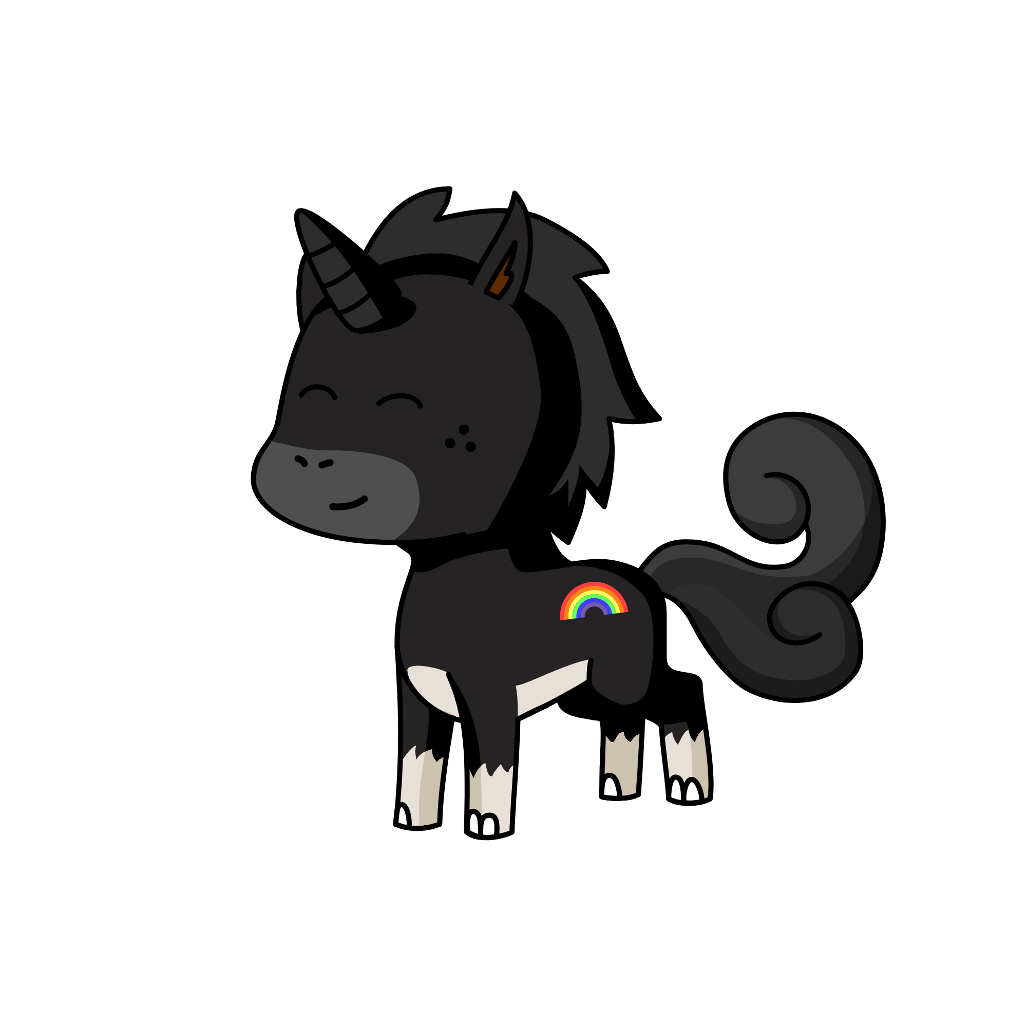 Black, the unicorn