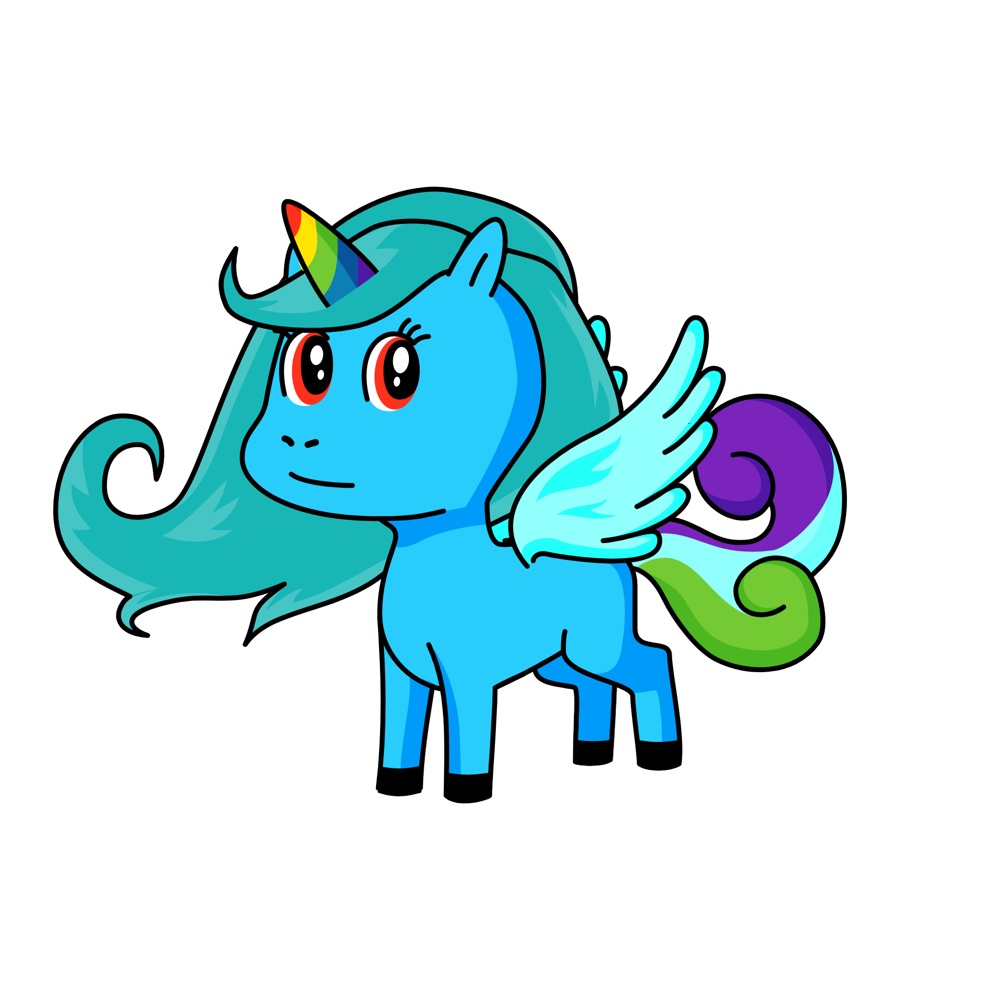 Rainbow dash, the unicorn