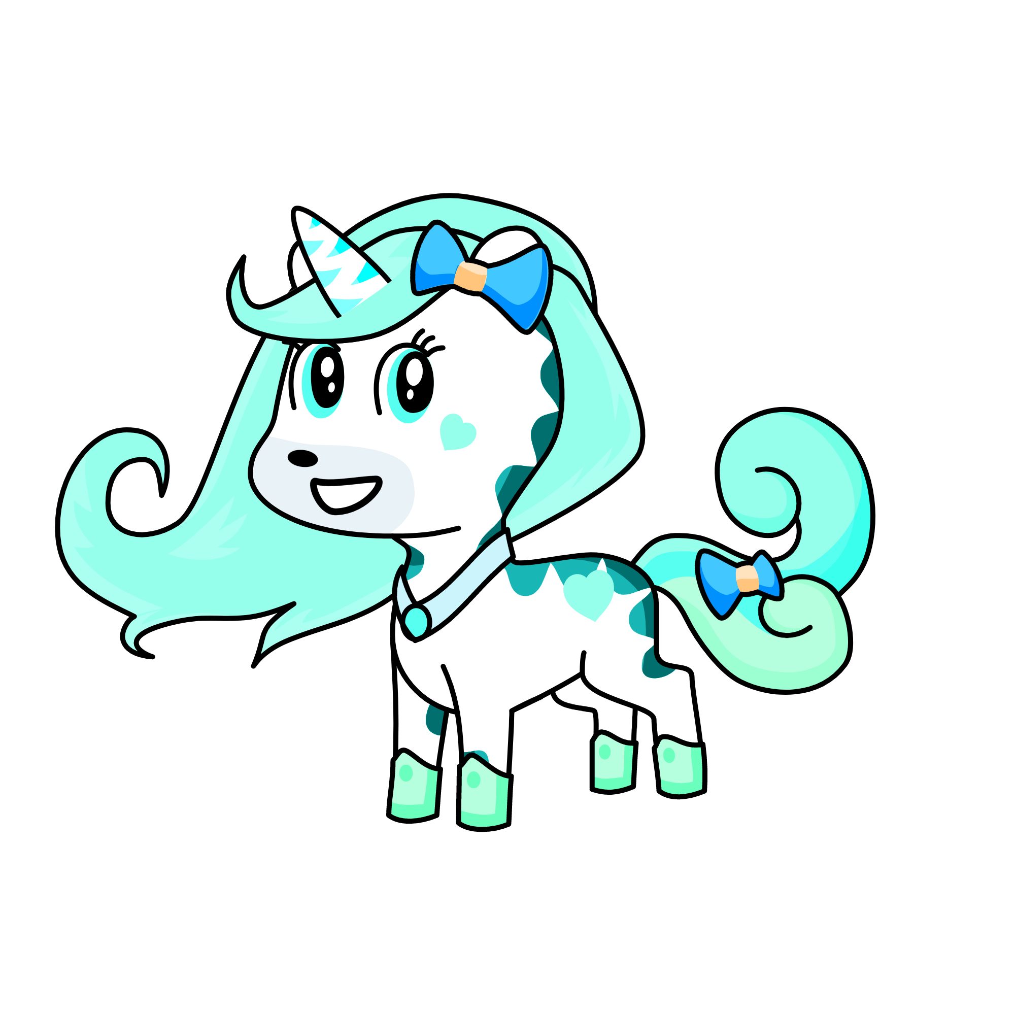 blue, the unicorn