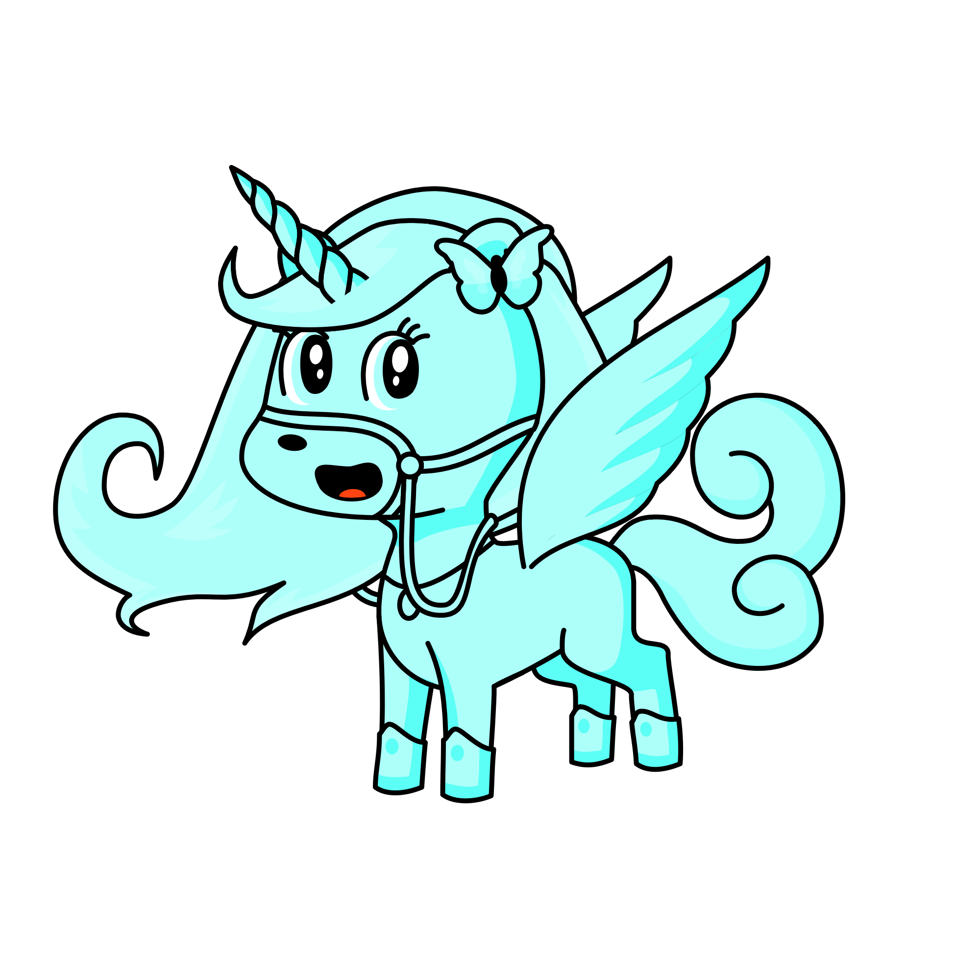 Blue, the unicorn