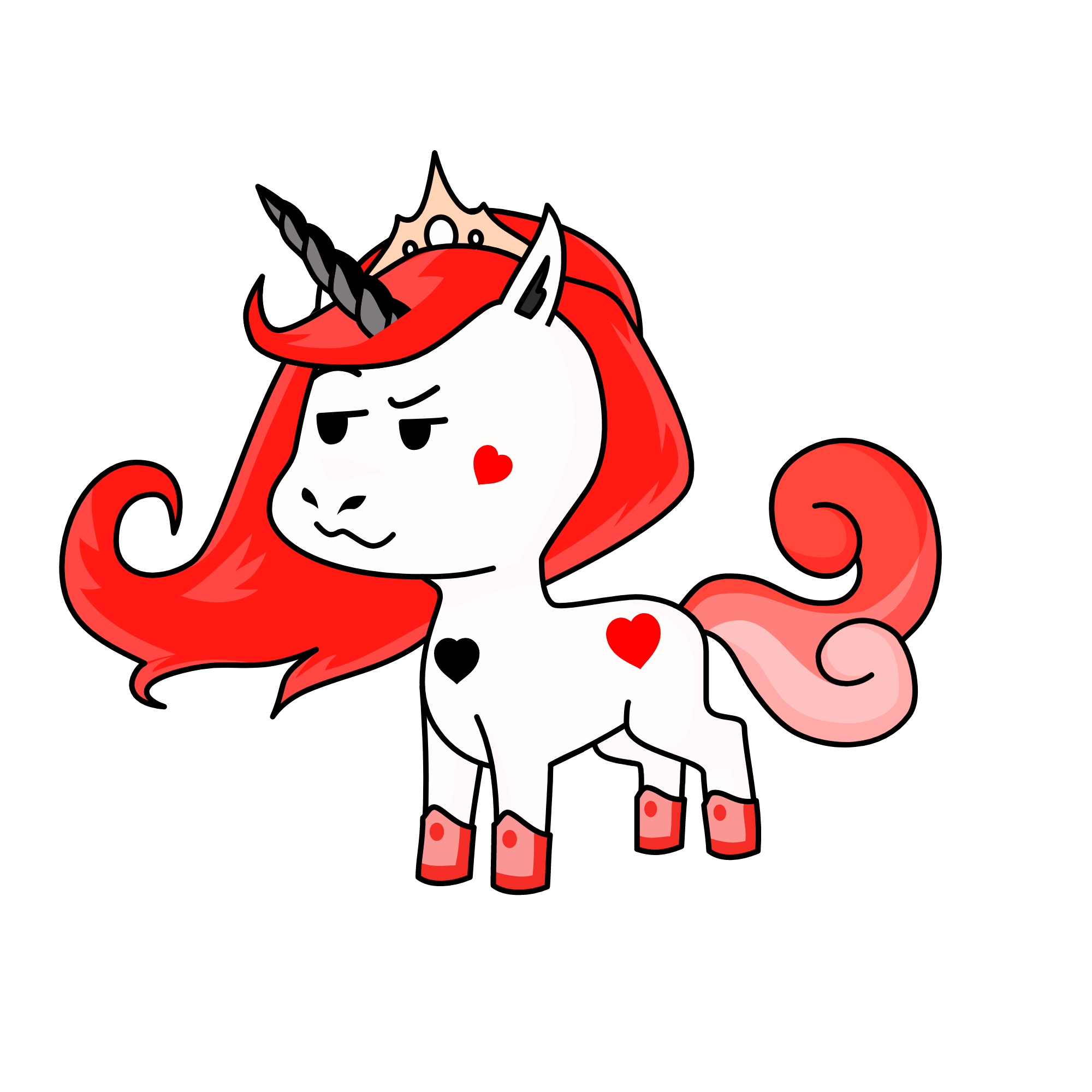 Queen of Hearts, the unicorn