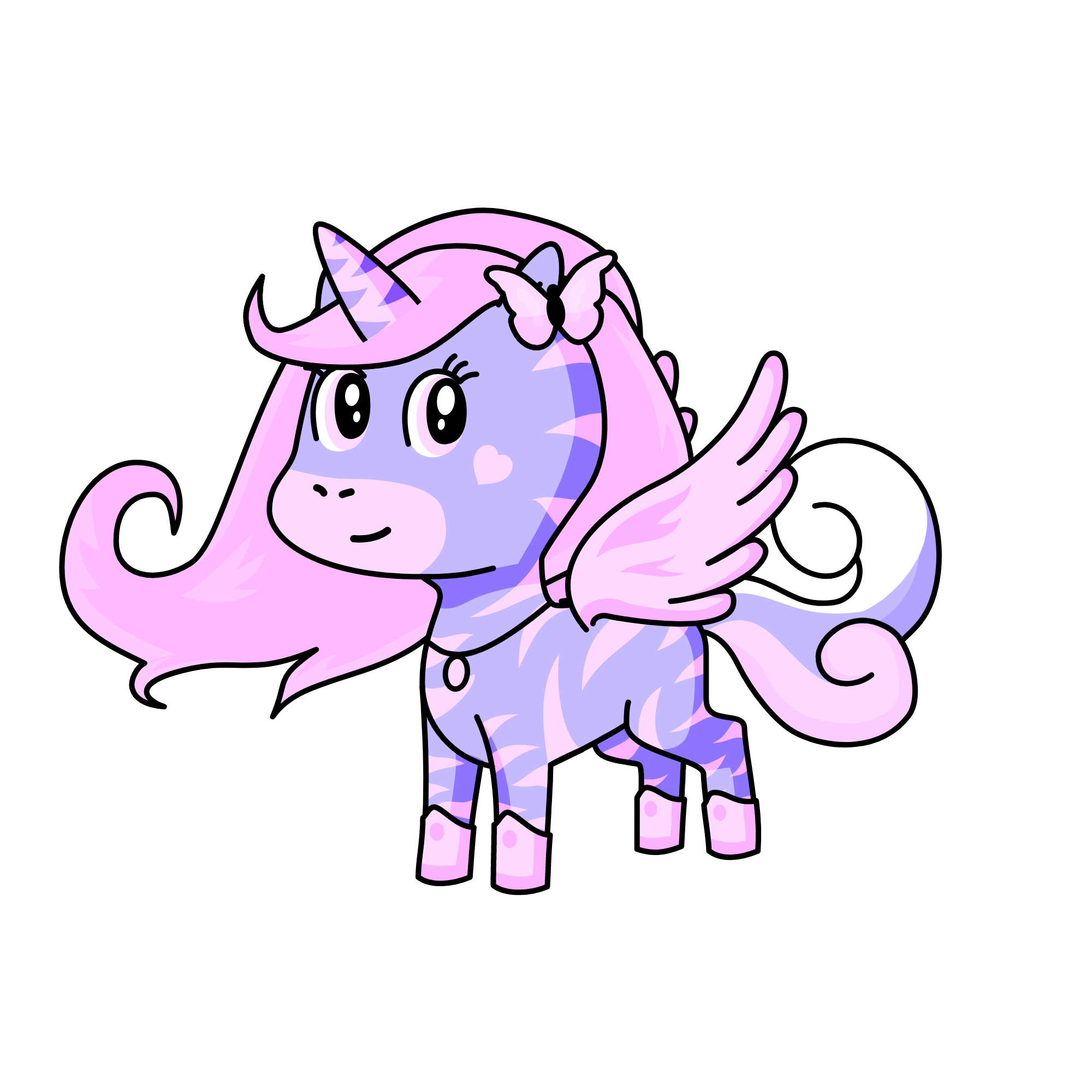 PASTEL PINK AND PURPLE, the unicorn