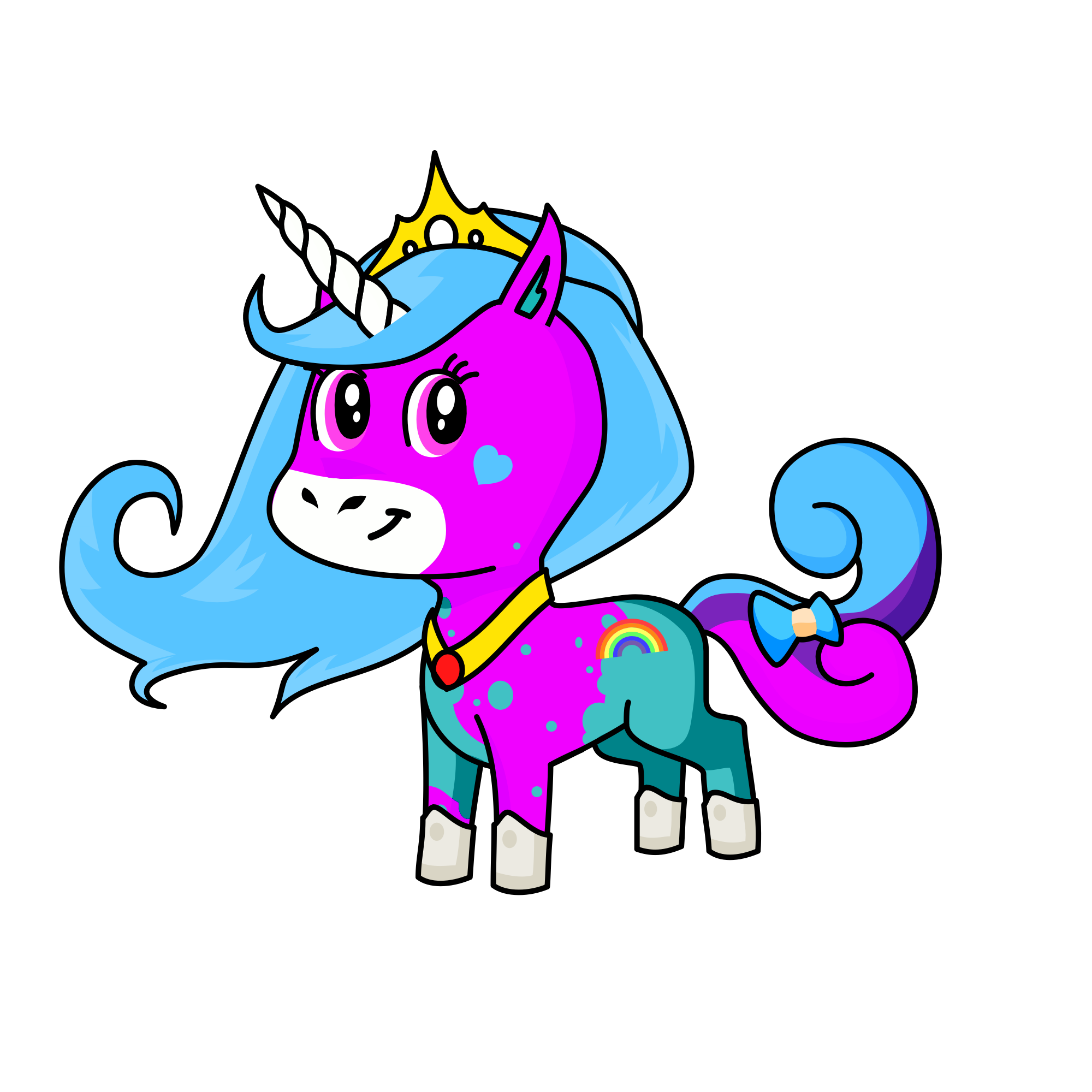 Rainbow heart, the unicorn