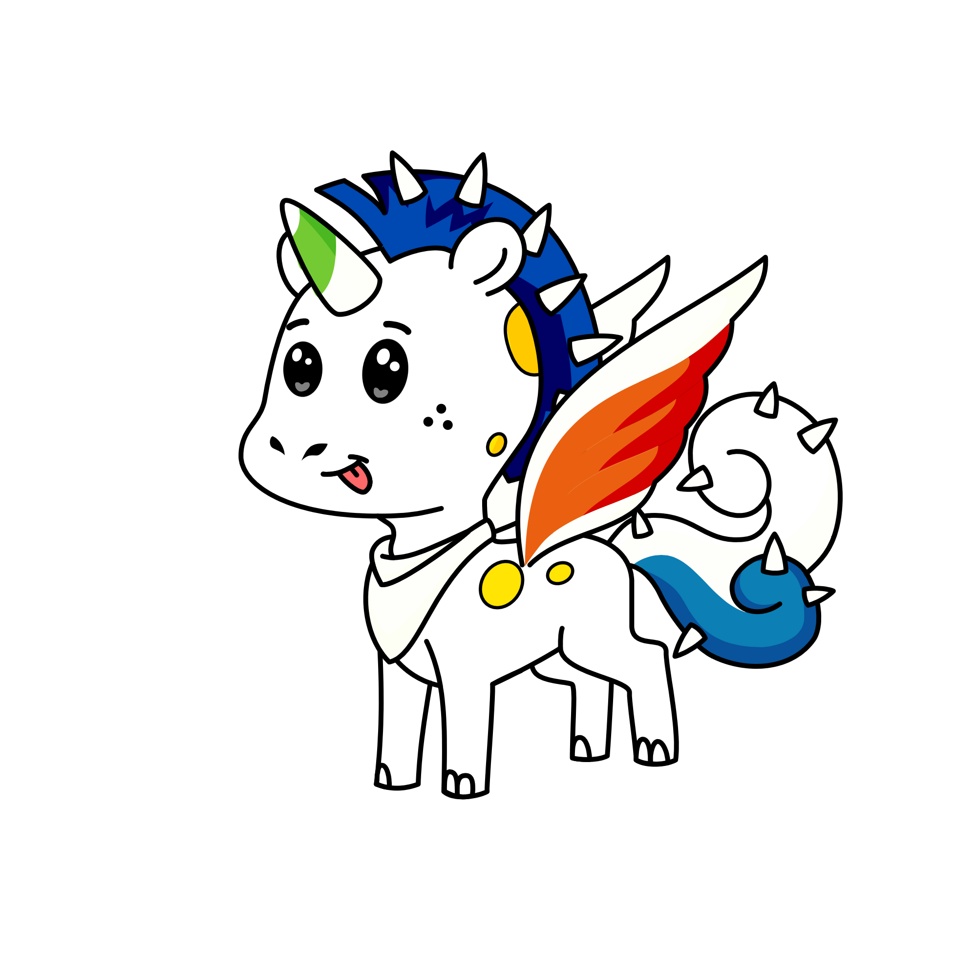 Mr. Doodle, the unfinished doodle, the unicorn