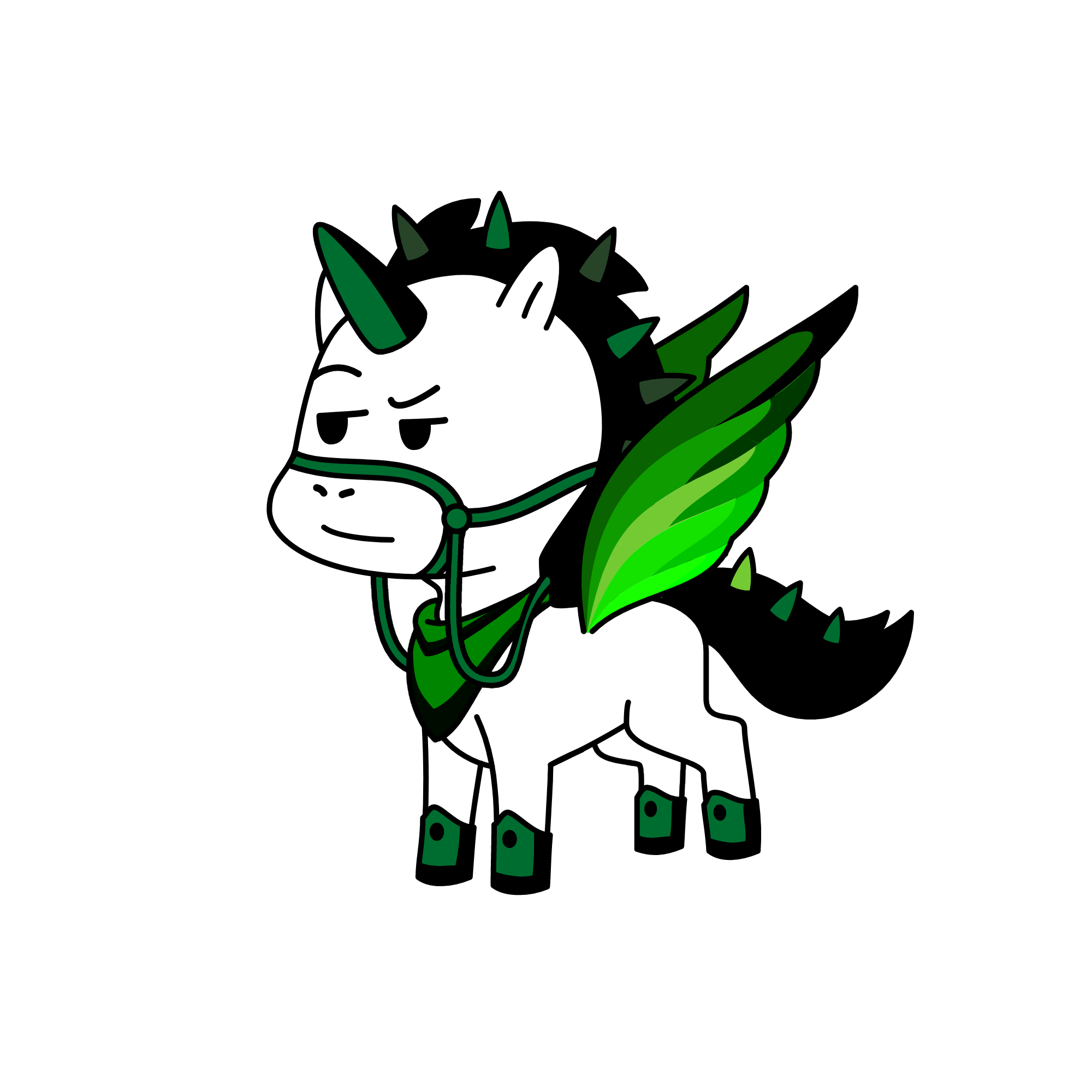 green, the unicorn