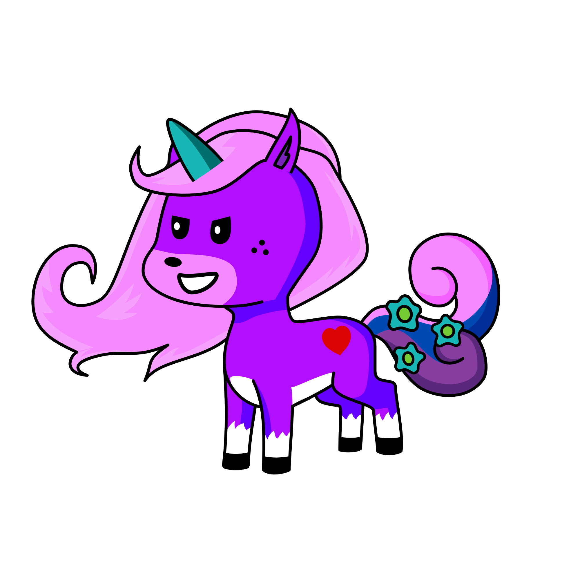rainbow pony, the unicorn