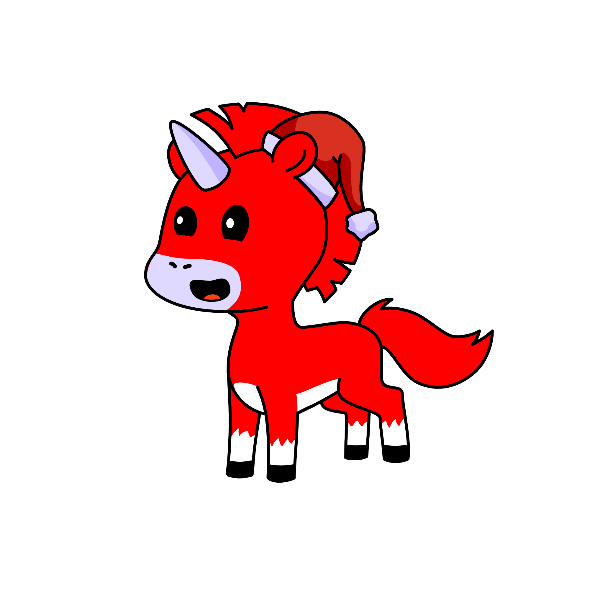 Santa corn, the unicorn