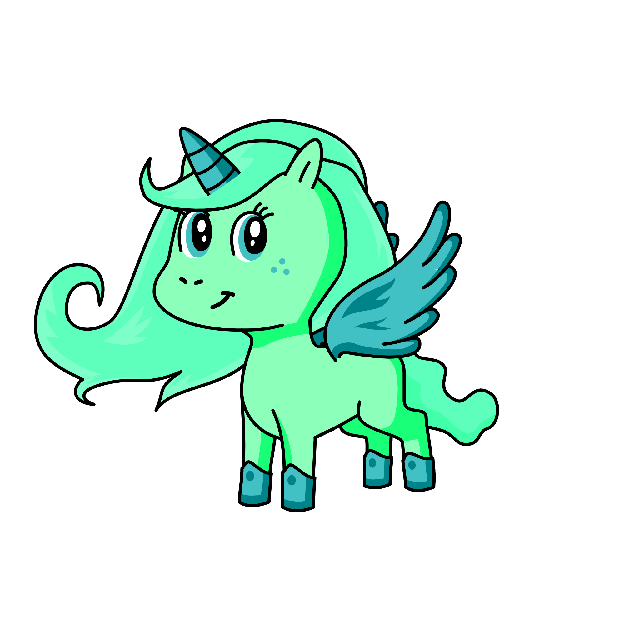 Cyan, the unicorn