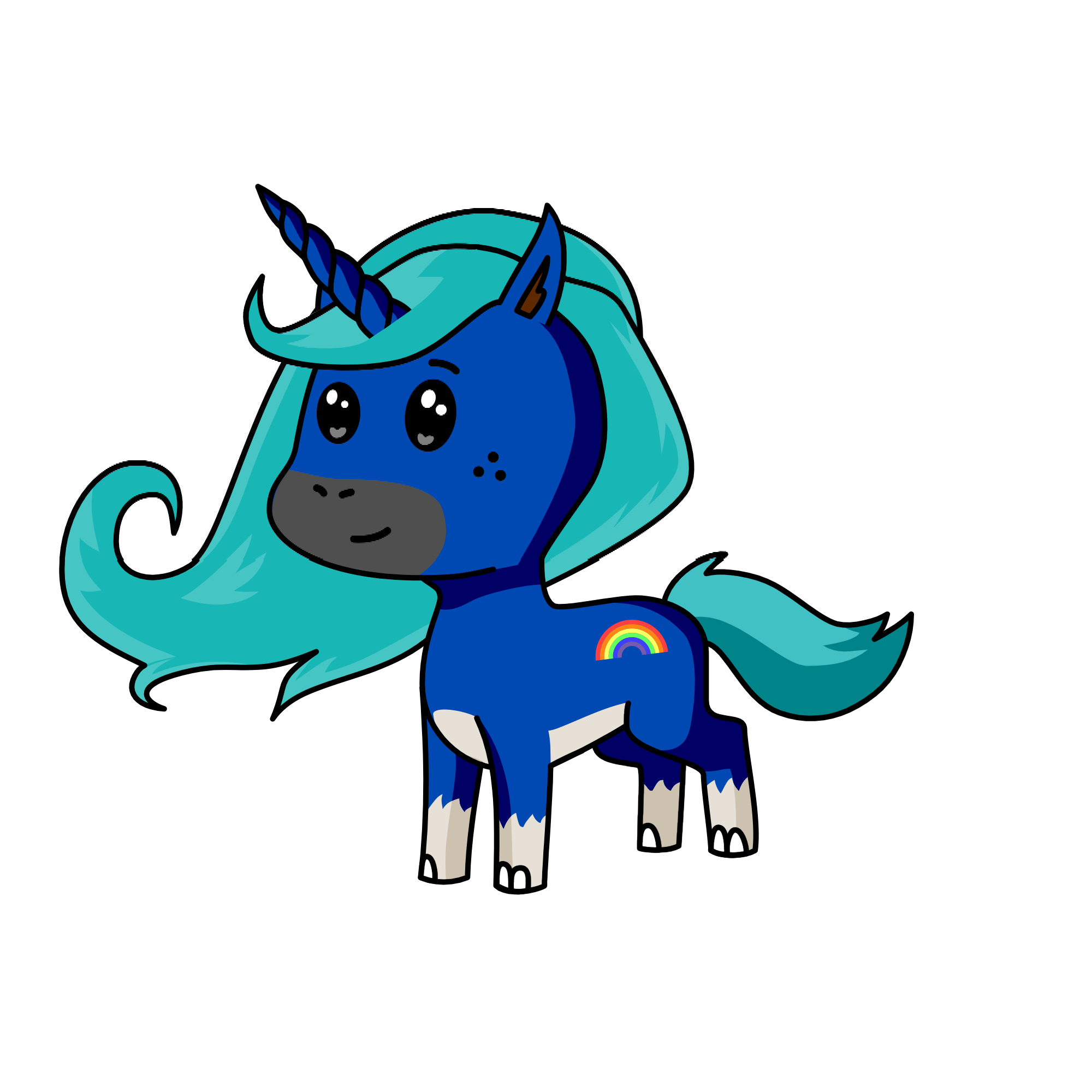 Blue, the unicorn