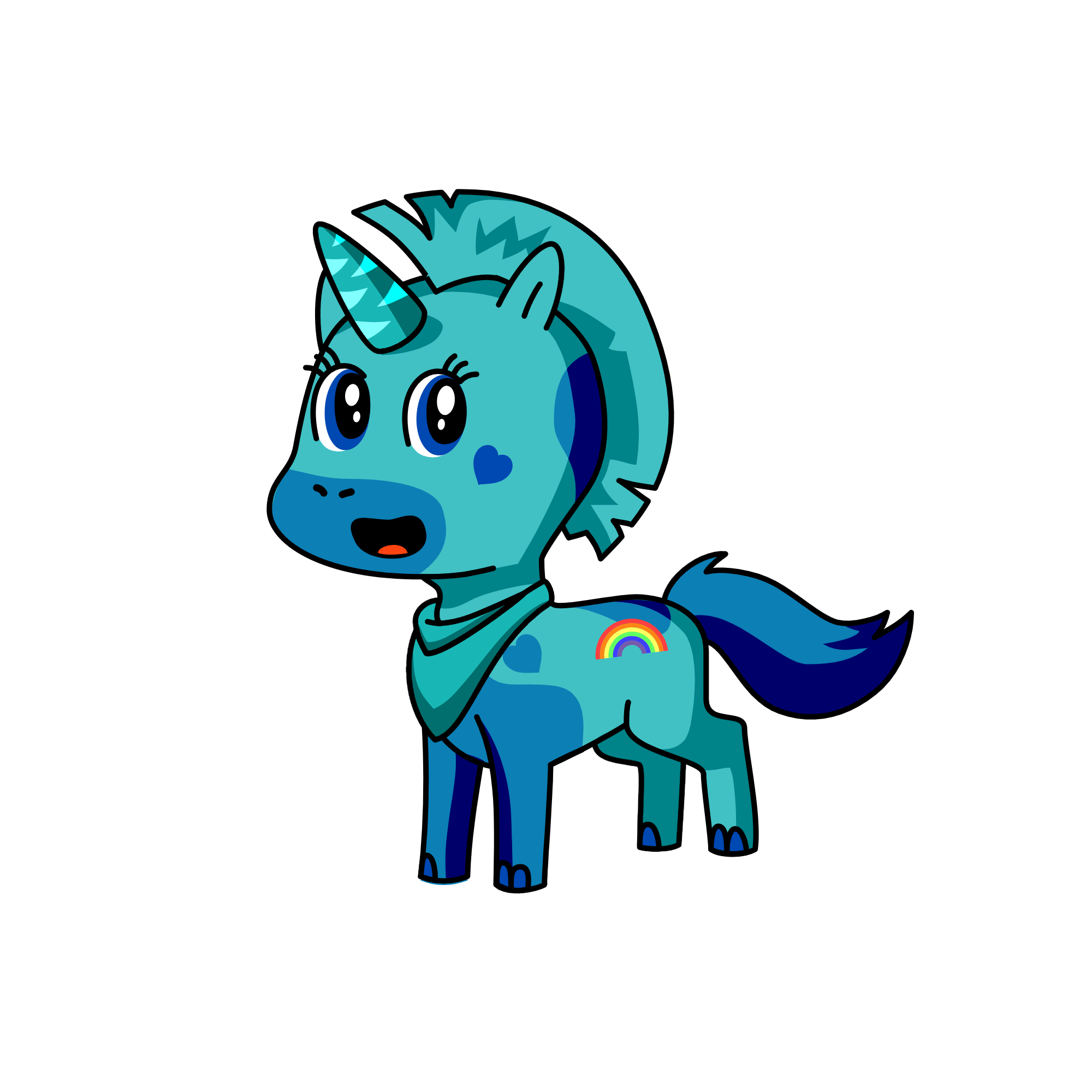Blue, the unicorn
