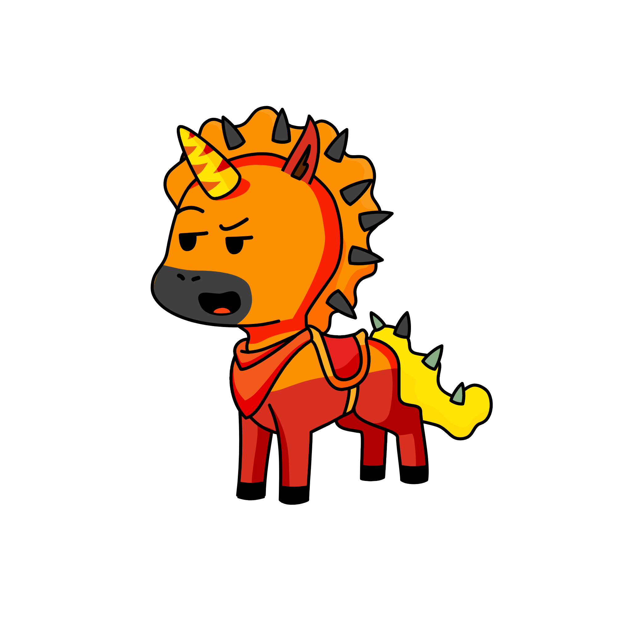 Fire flame, the unicorn