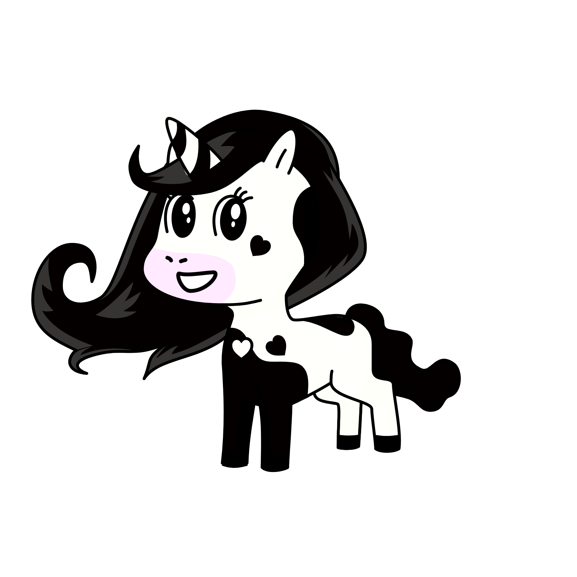 BLACK AND WHITE, the unicorn