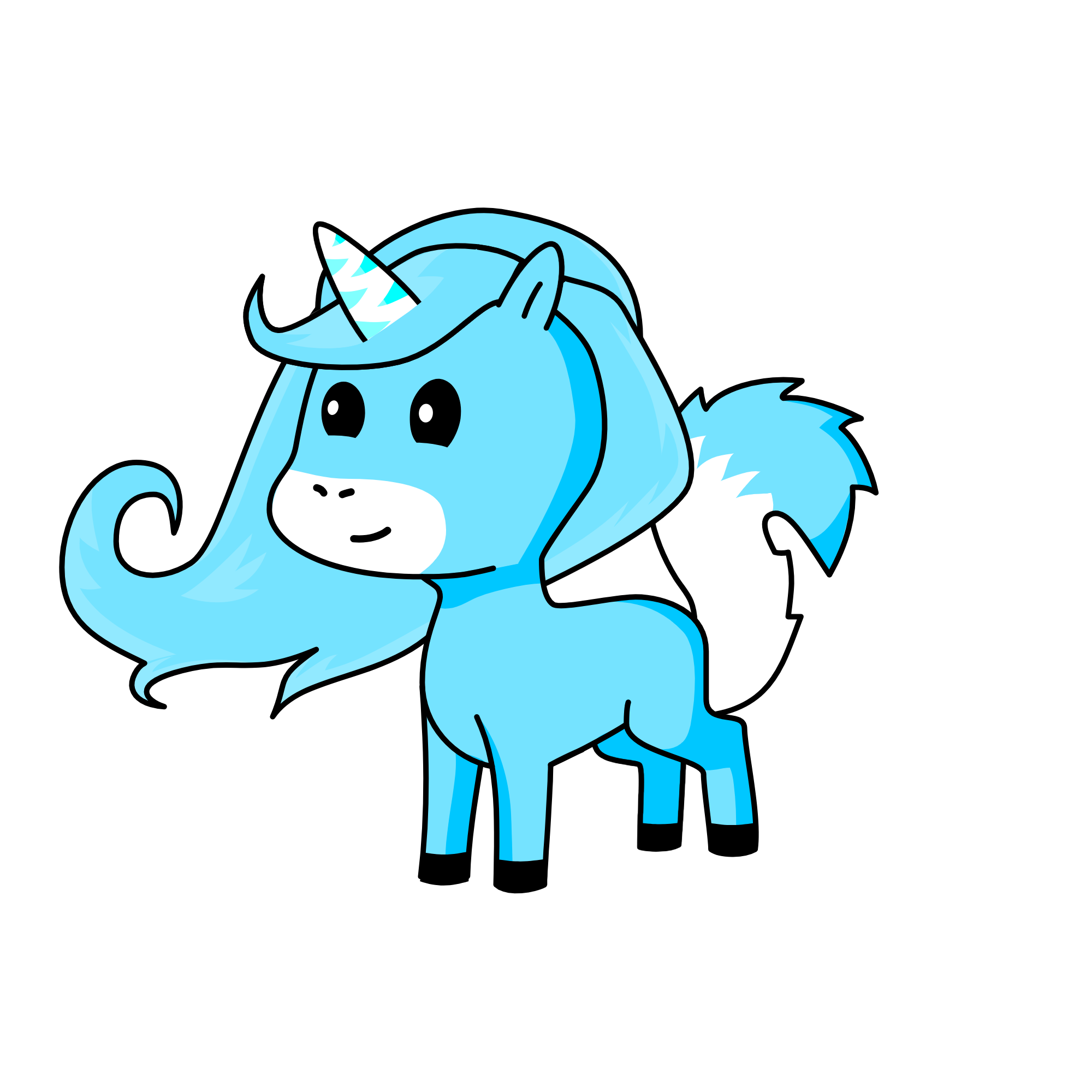 Blue, the unicorn