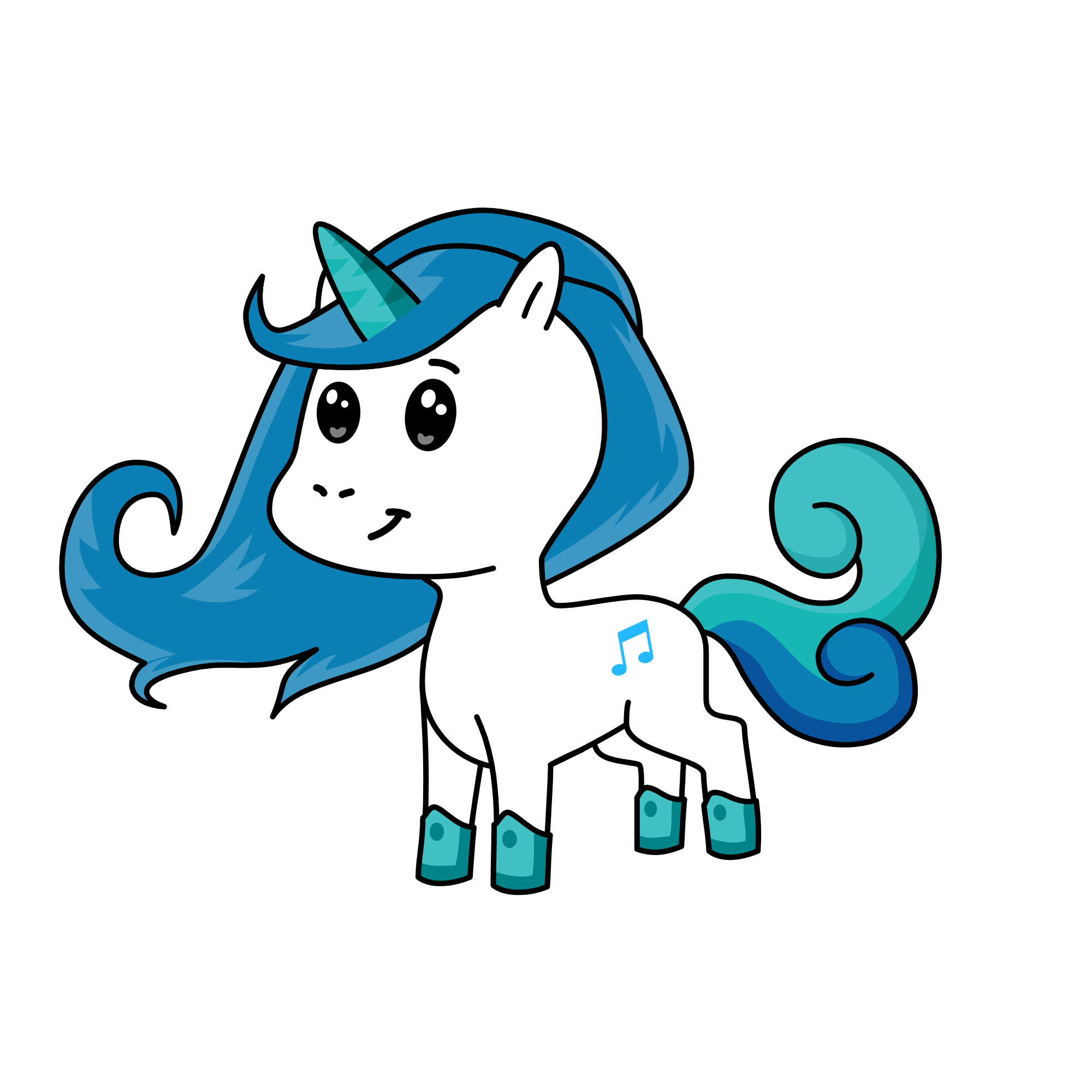 Blue, the unicorn