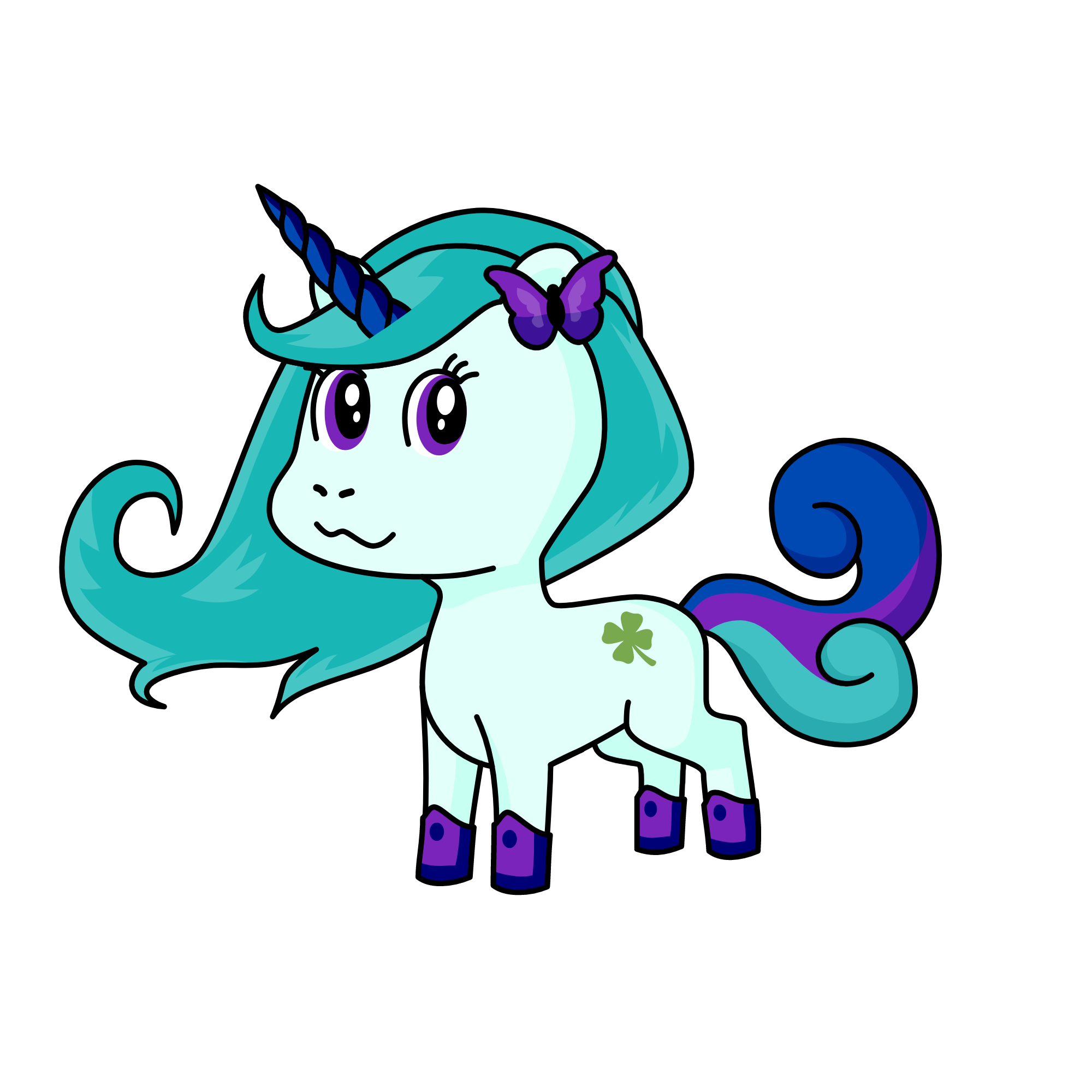 藍蝴蝶, the unicorn