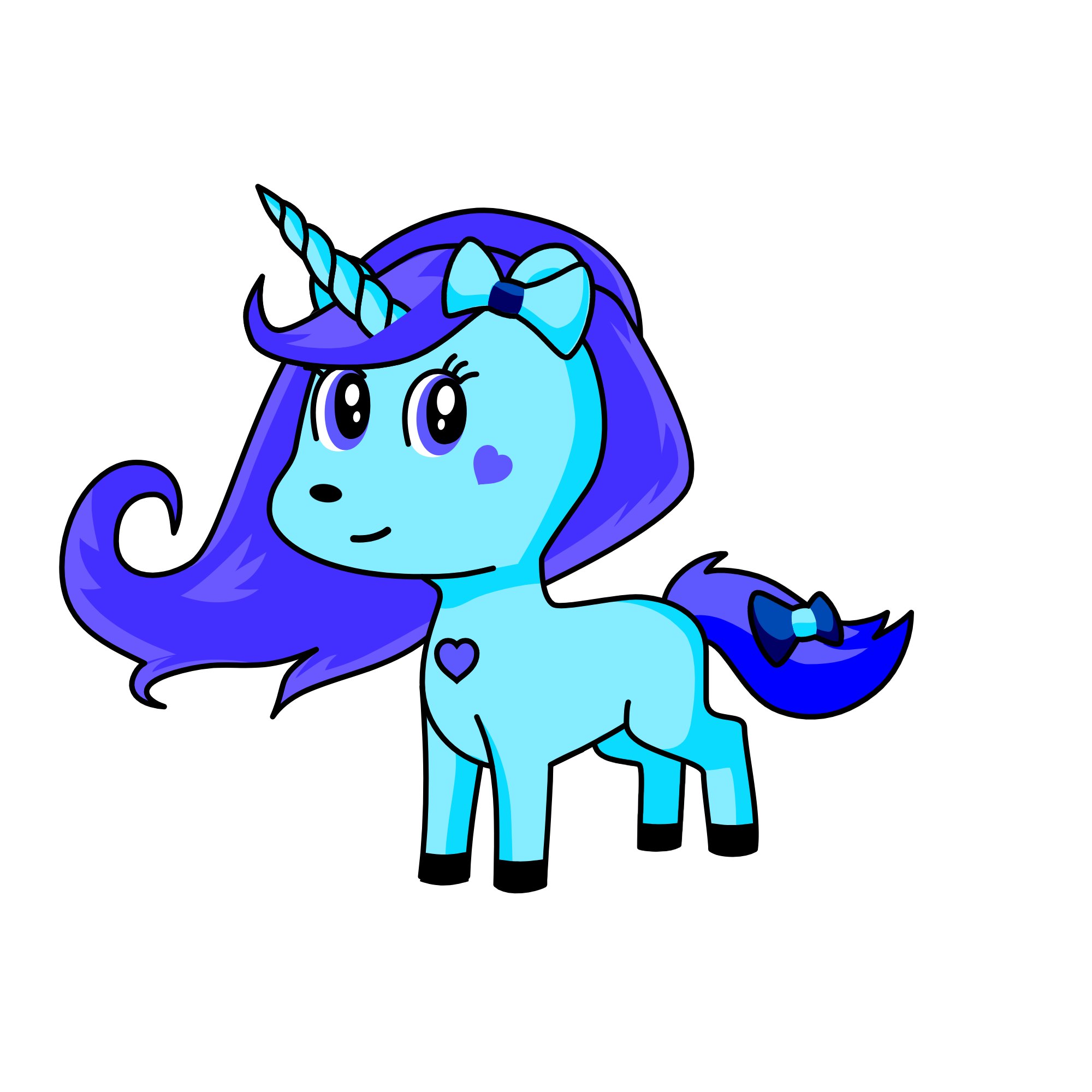 blue, the unicorn