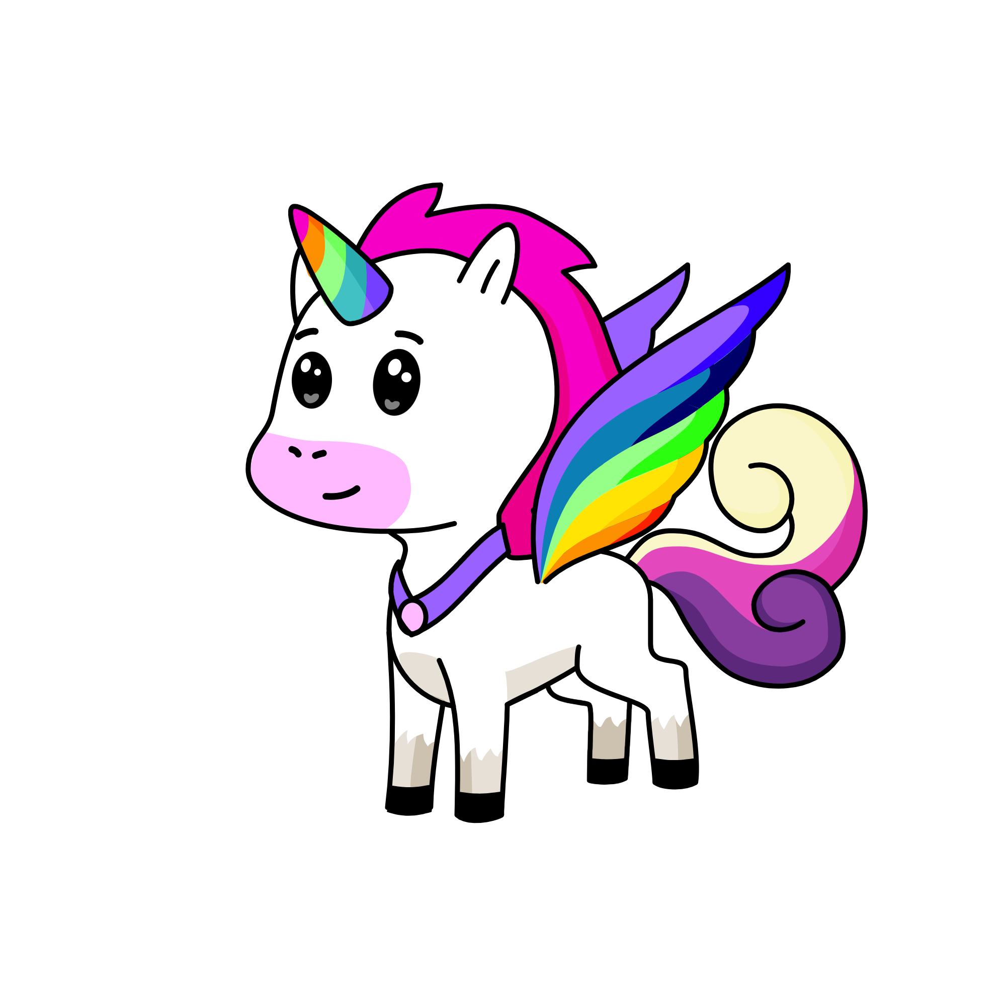 rainbow cloud, the unicorn