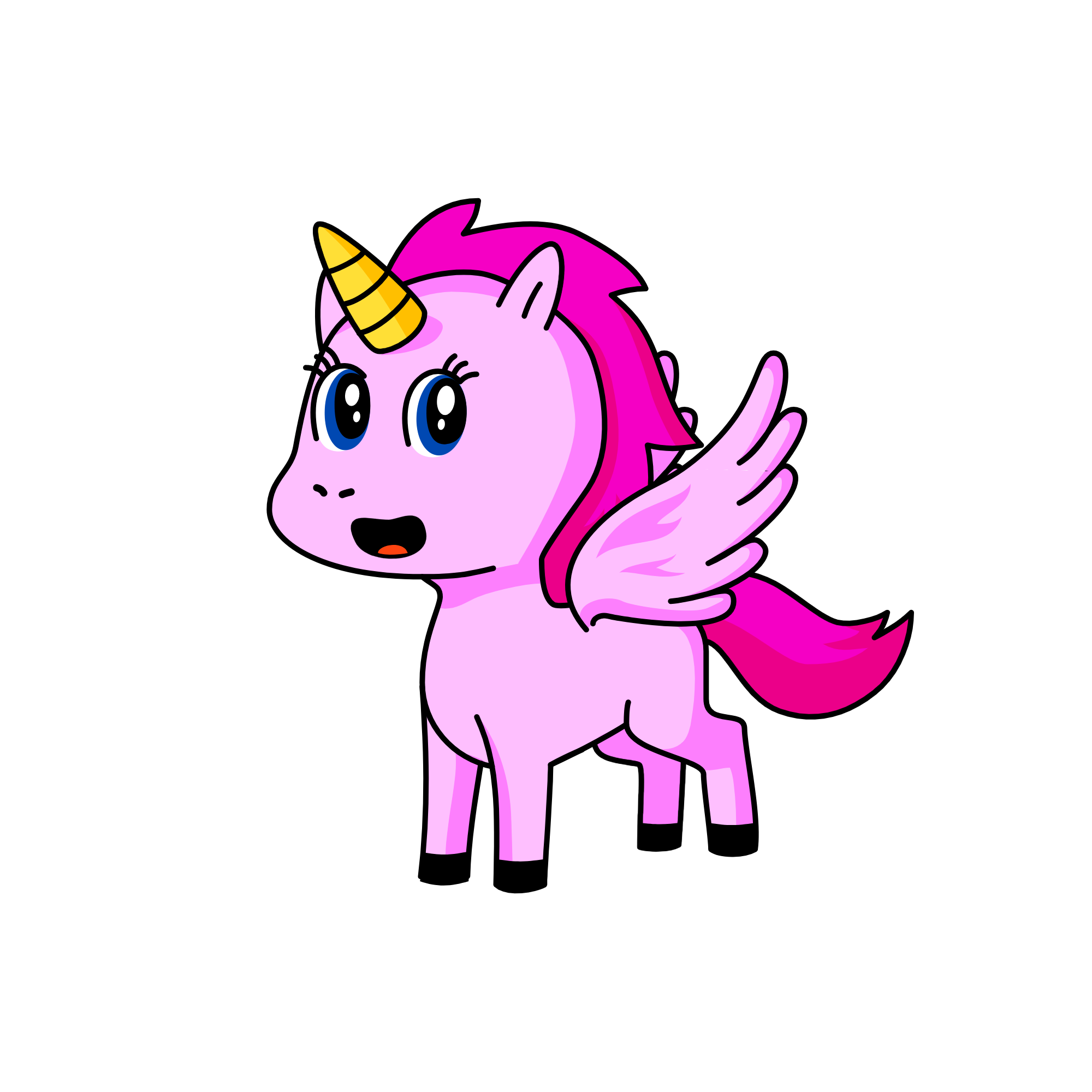 Shimmer - based off of a little pink glittery unicorn sticker found when cornifing!, the unicorn