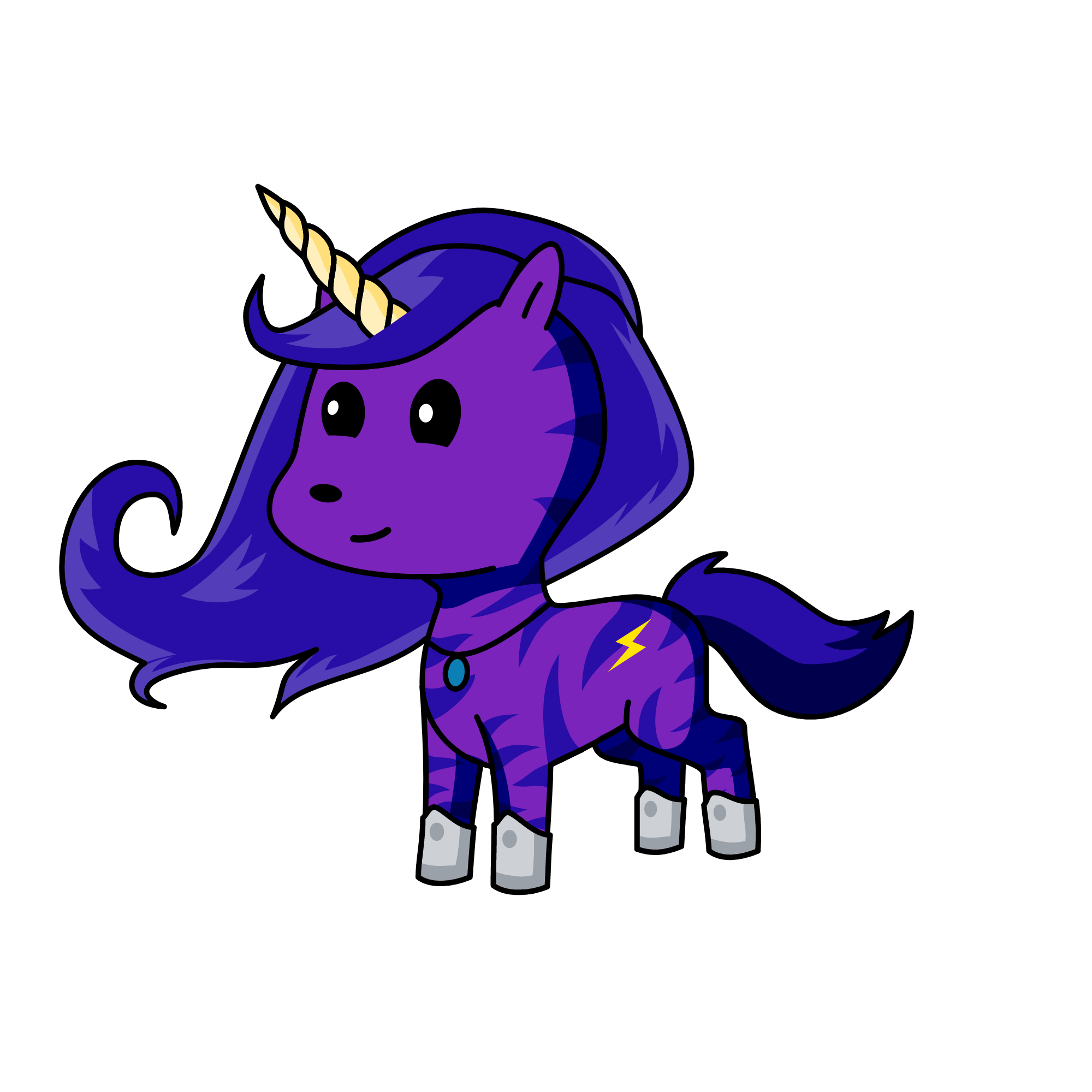 Indigo Moonstorm, the unicorn