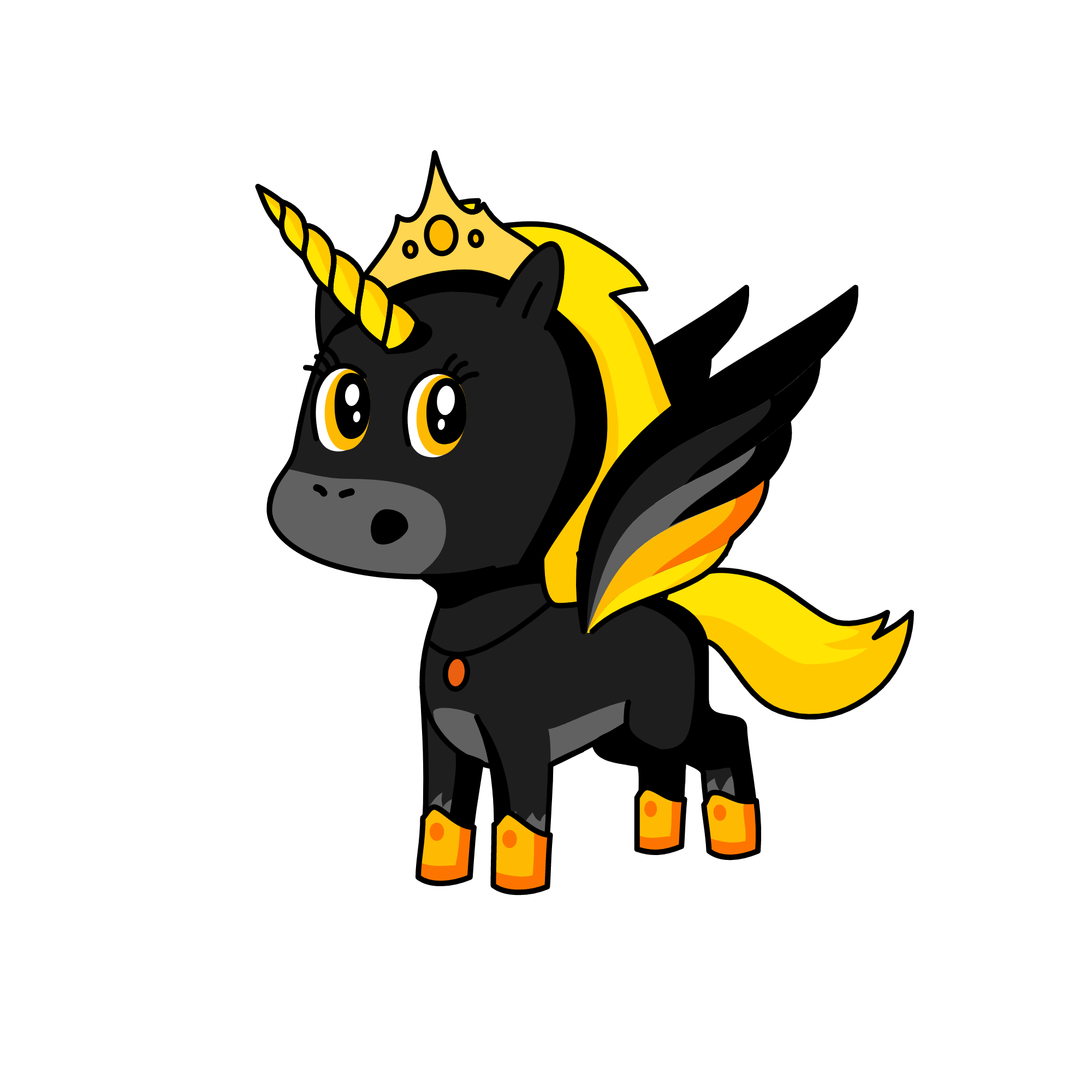 Queen Coal-Fire, the unicorn