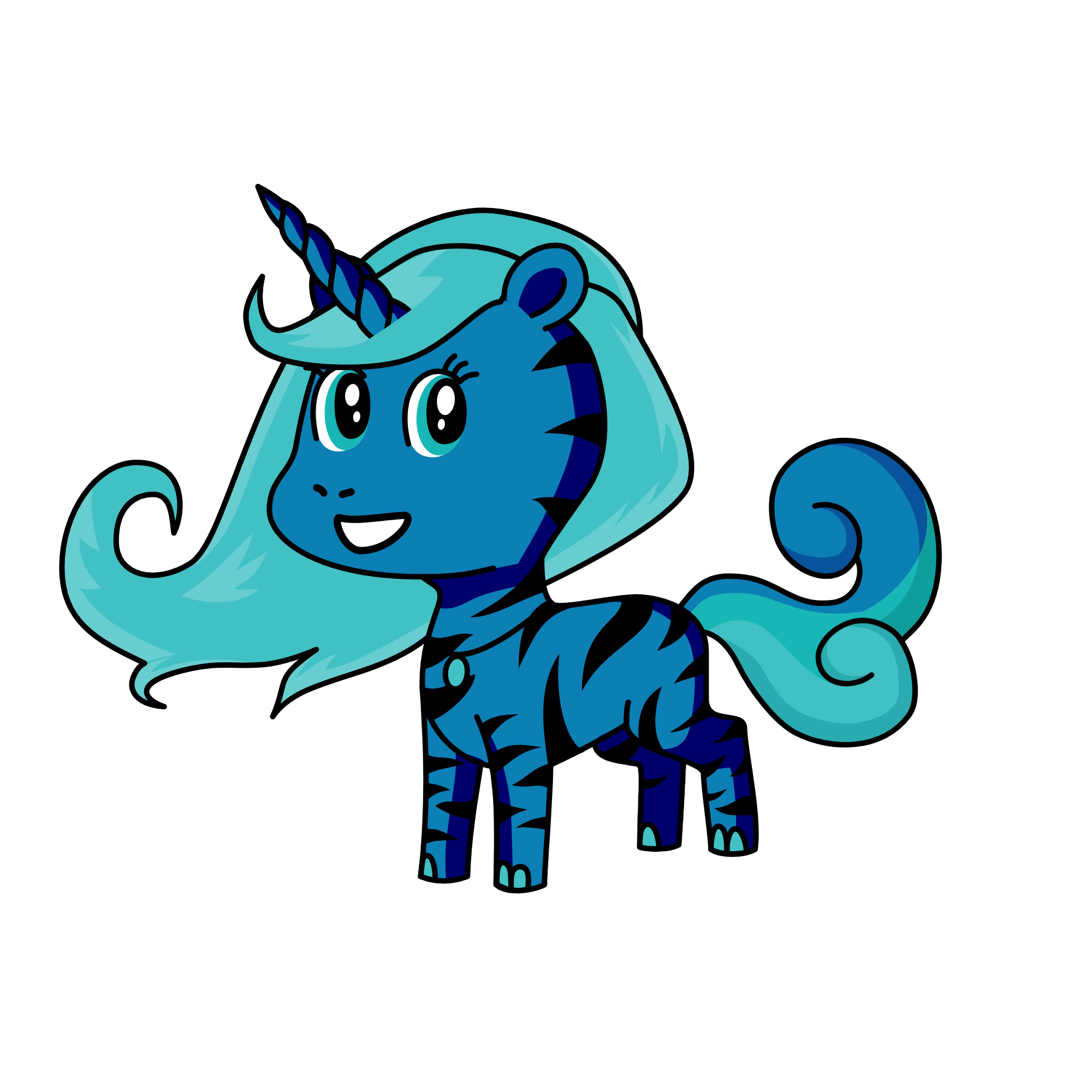 blue, the unicorn