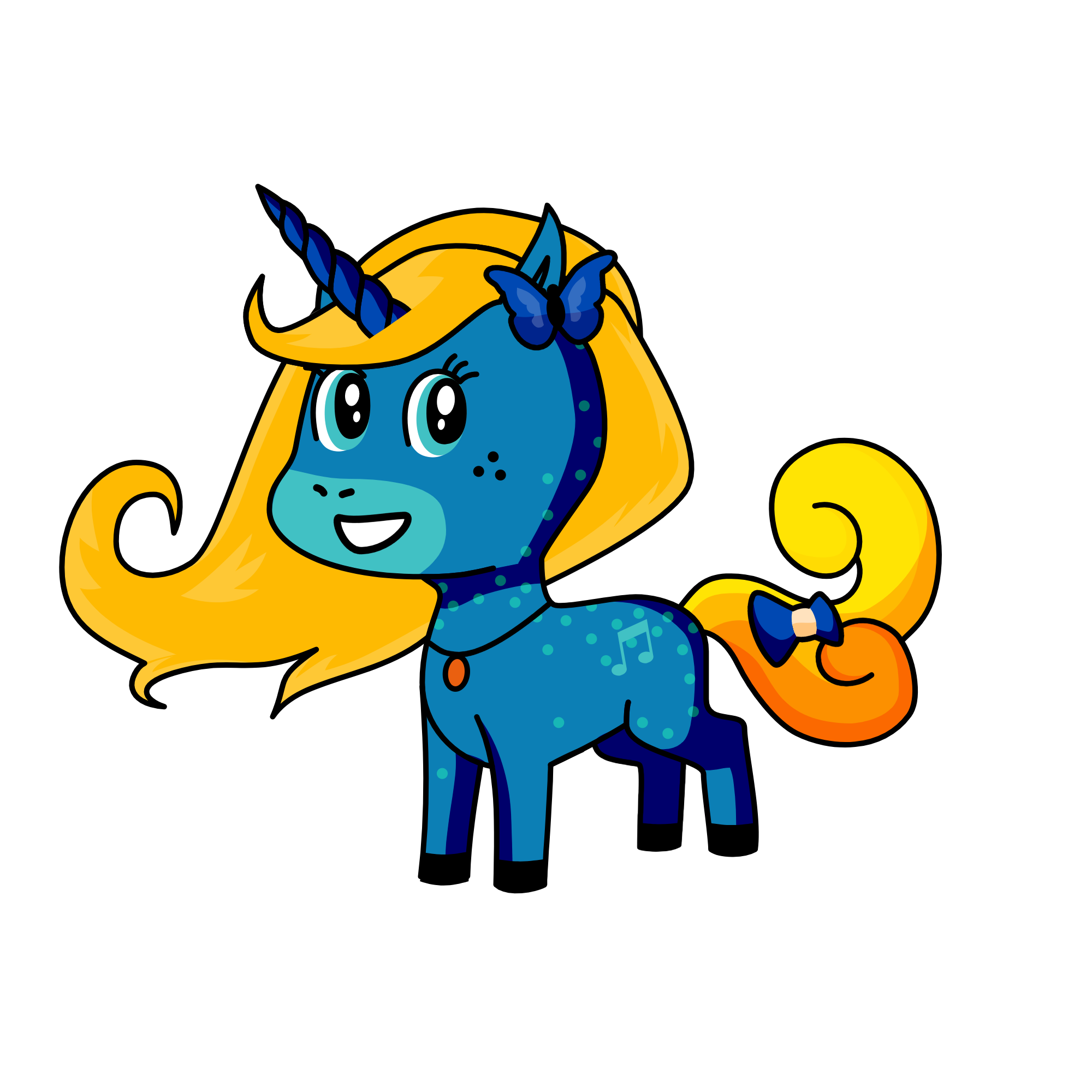 Bluey, the unicorn