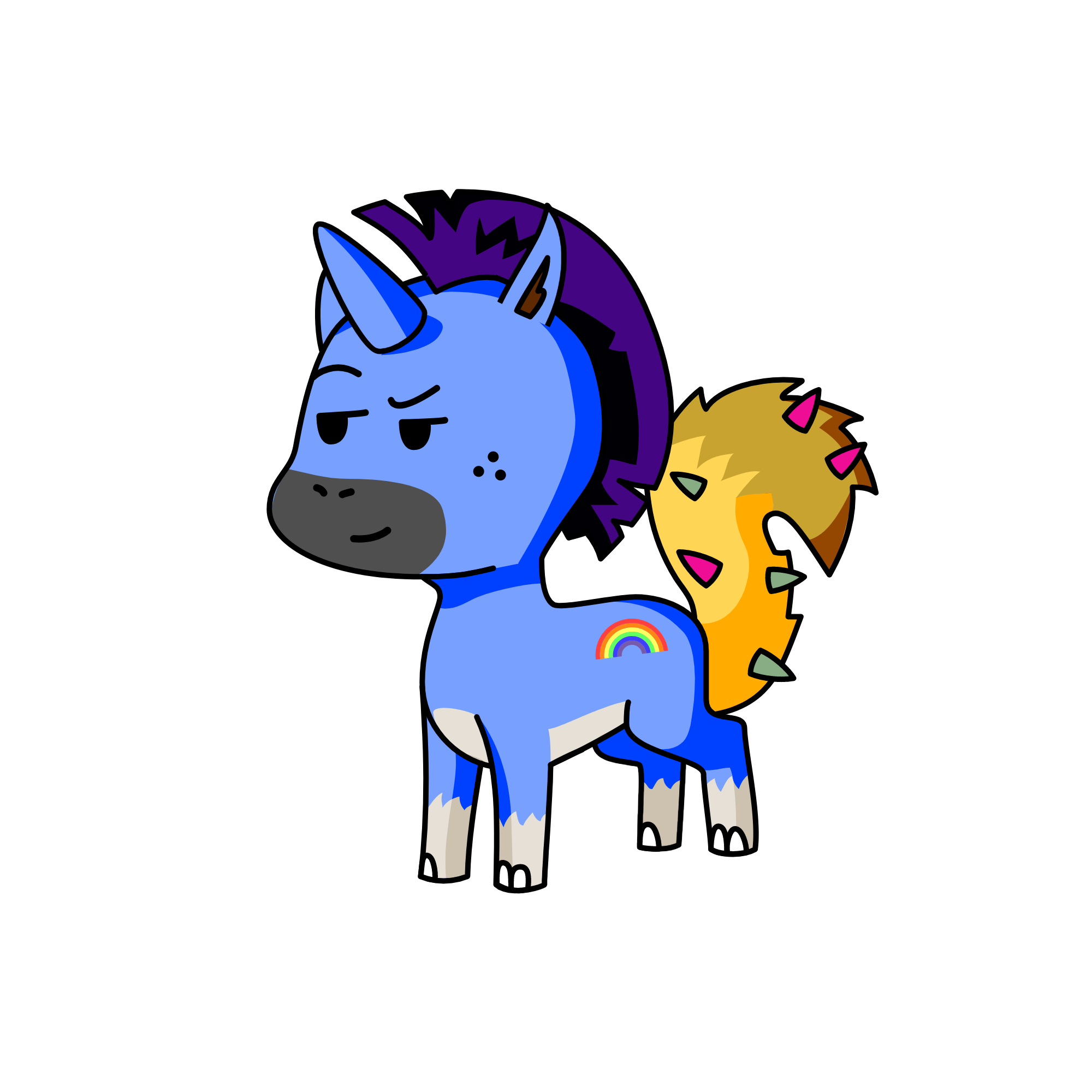 blue, the unicorn