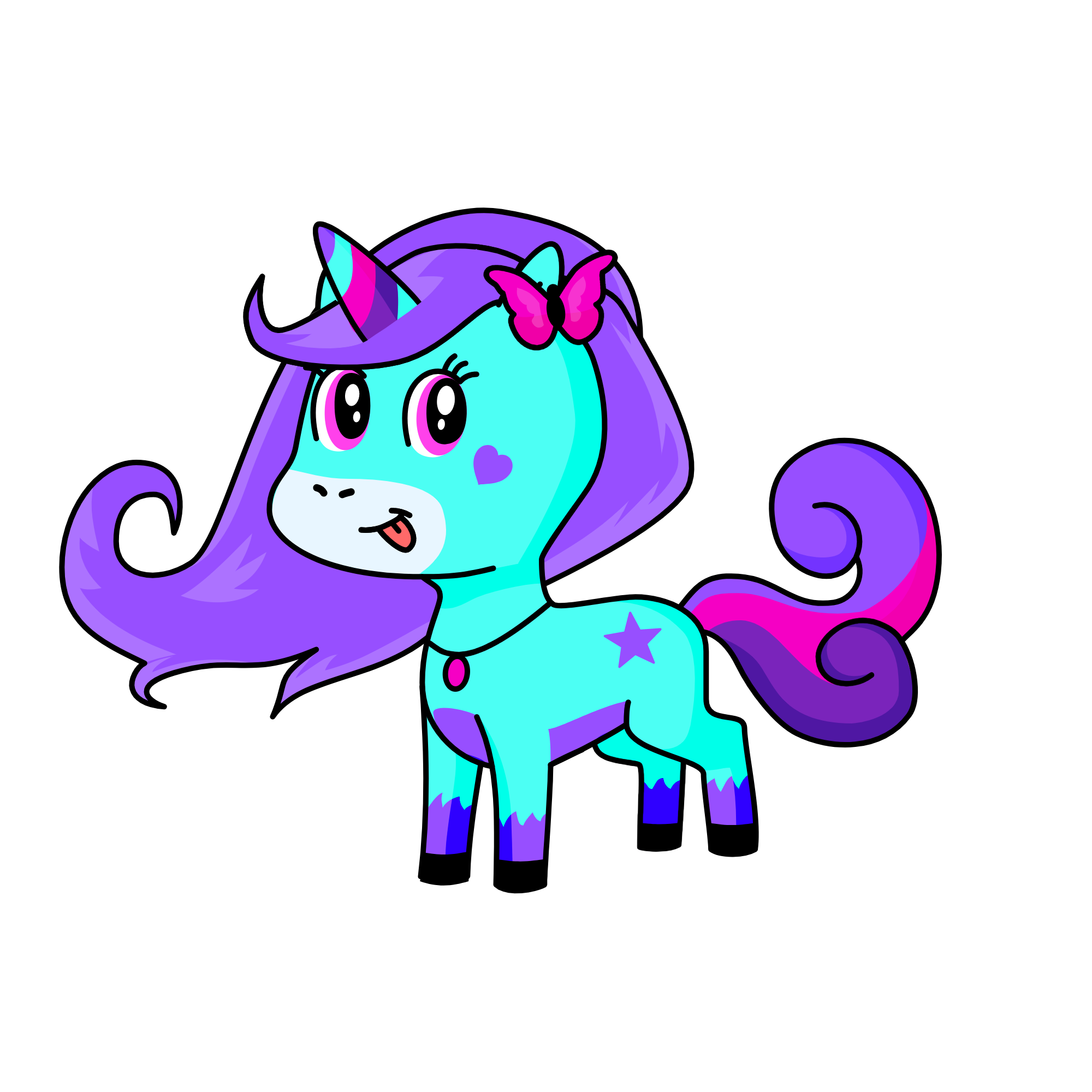 Sunset, the unicorn