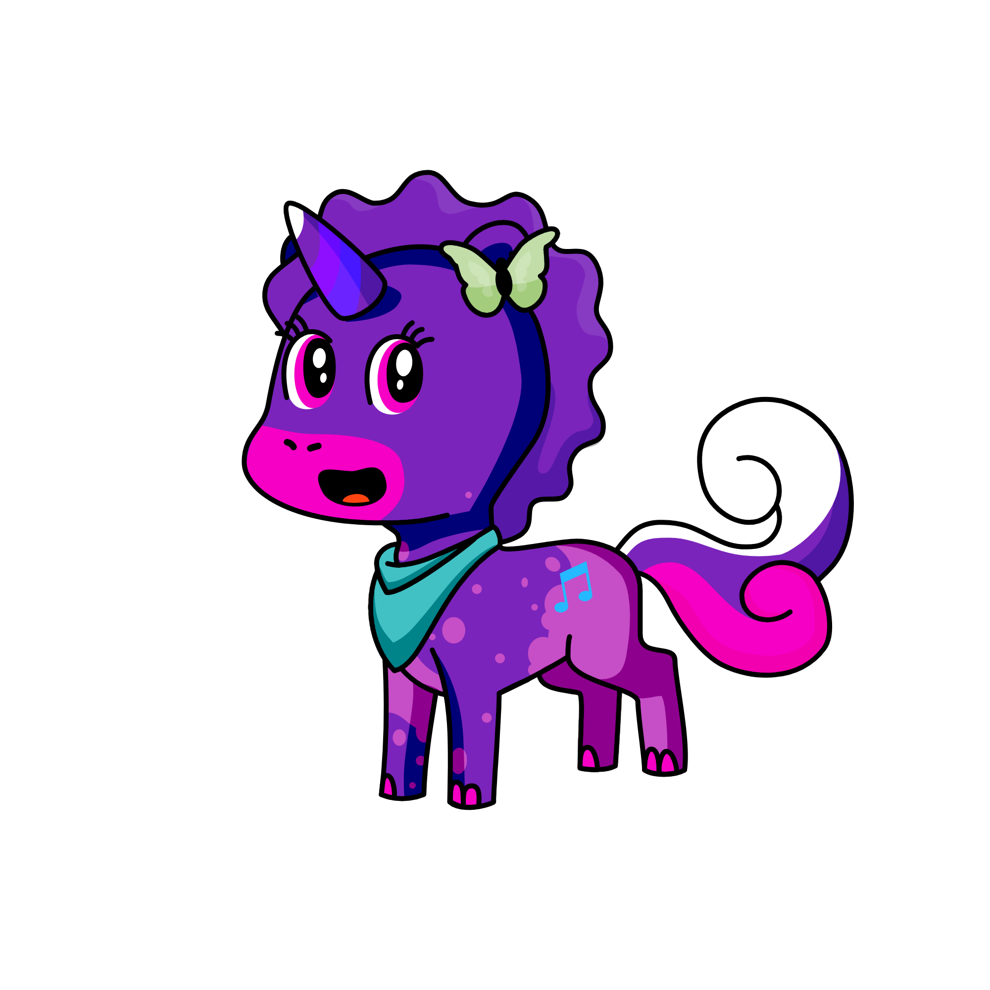 Grapes yummy, the unicorn