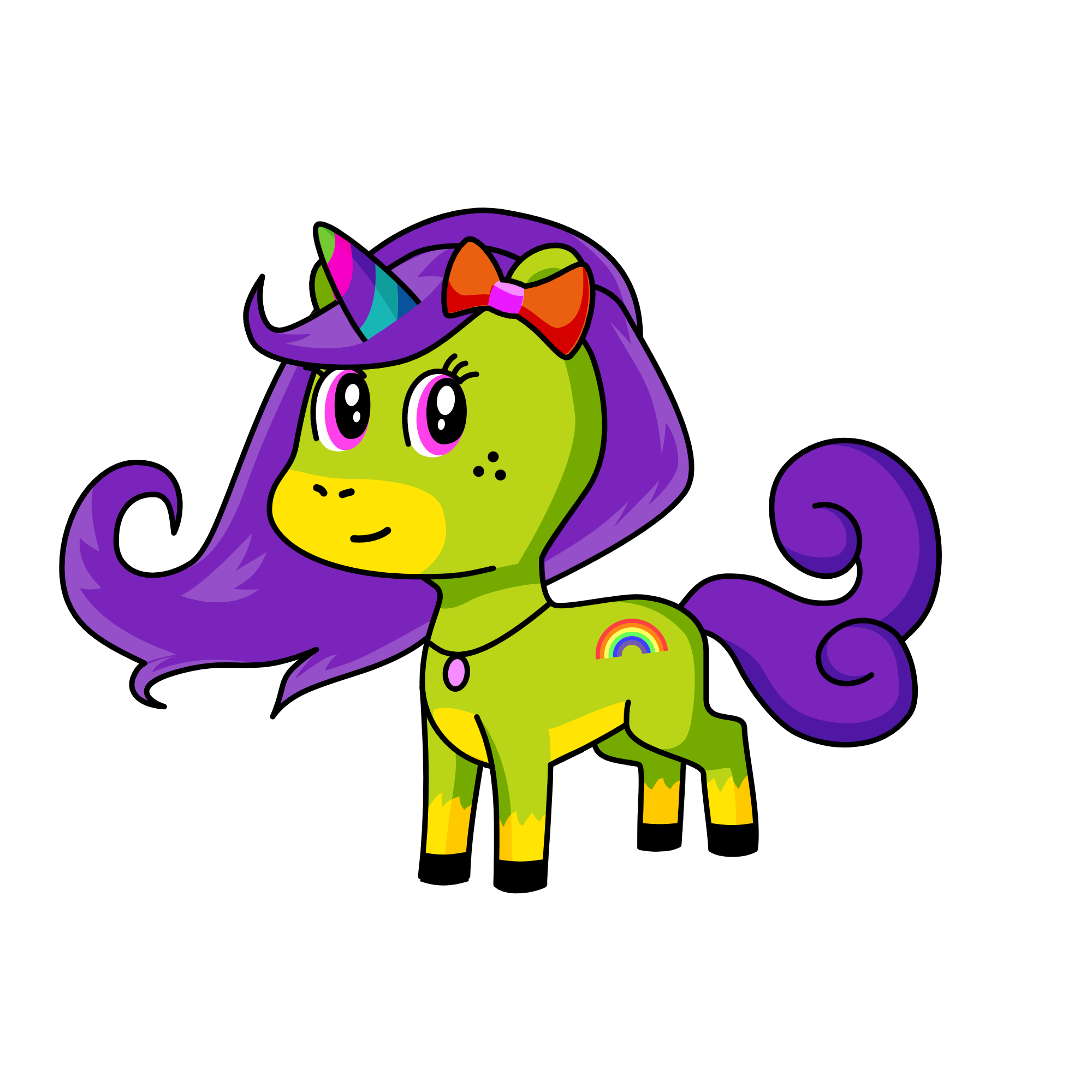 Beautiful girl , the unicorn