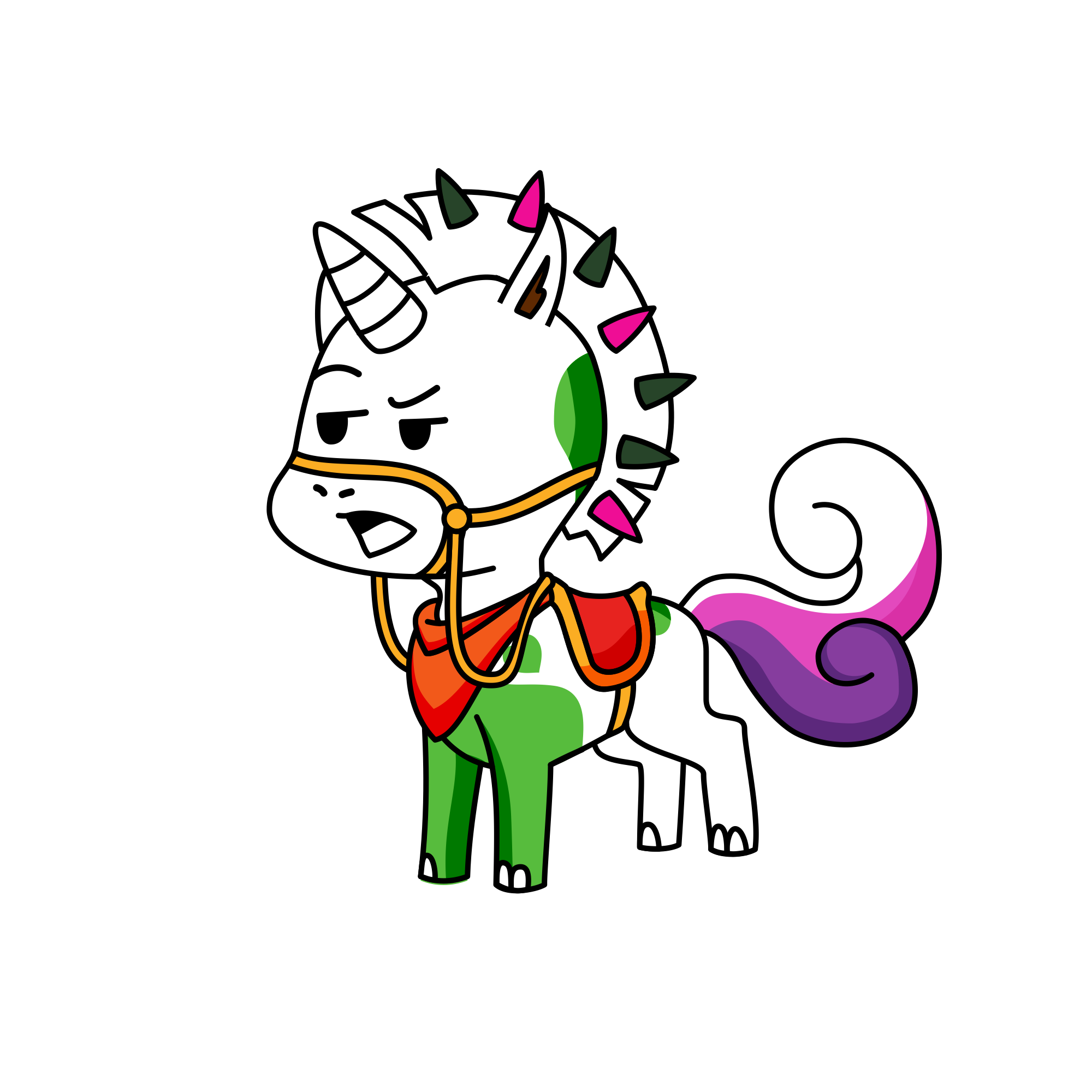 headless Lizzy horse, the unicorn