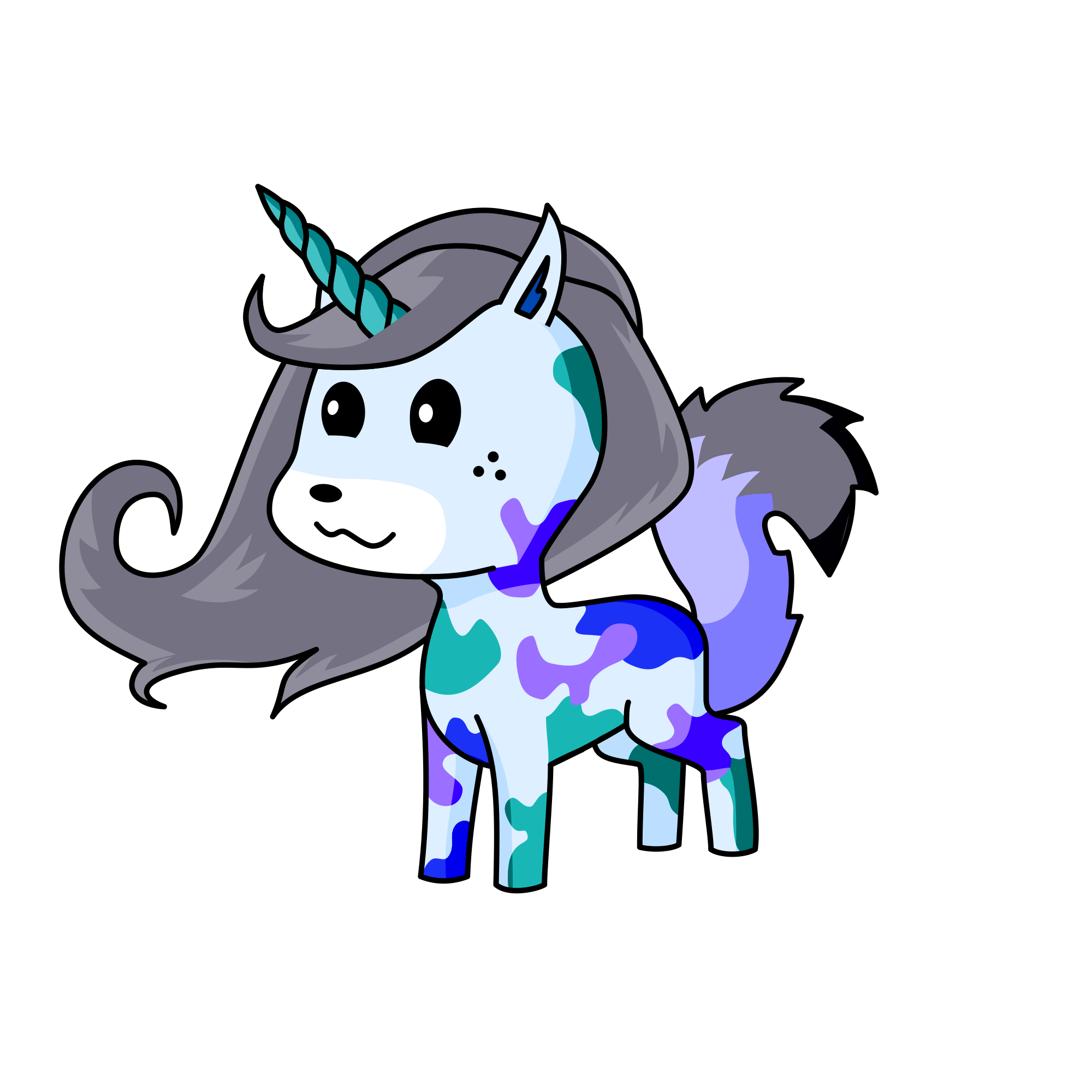 Wolf, the unicorn